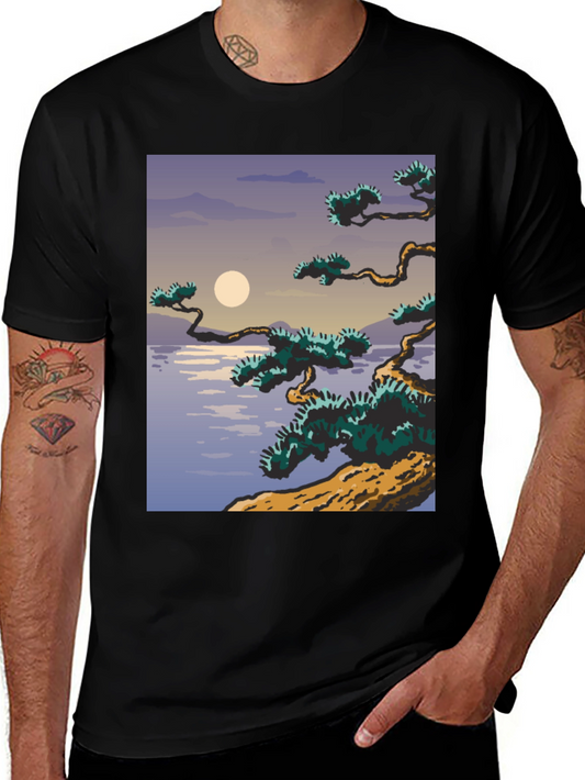 Artistic Japanese Scene Graphic Tee