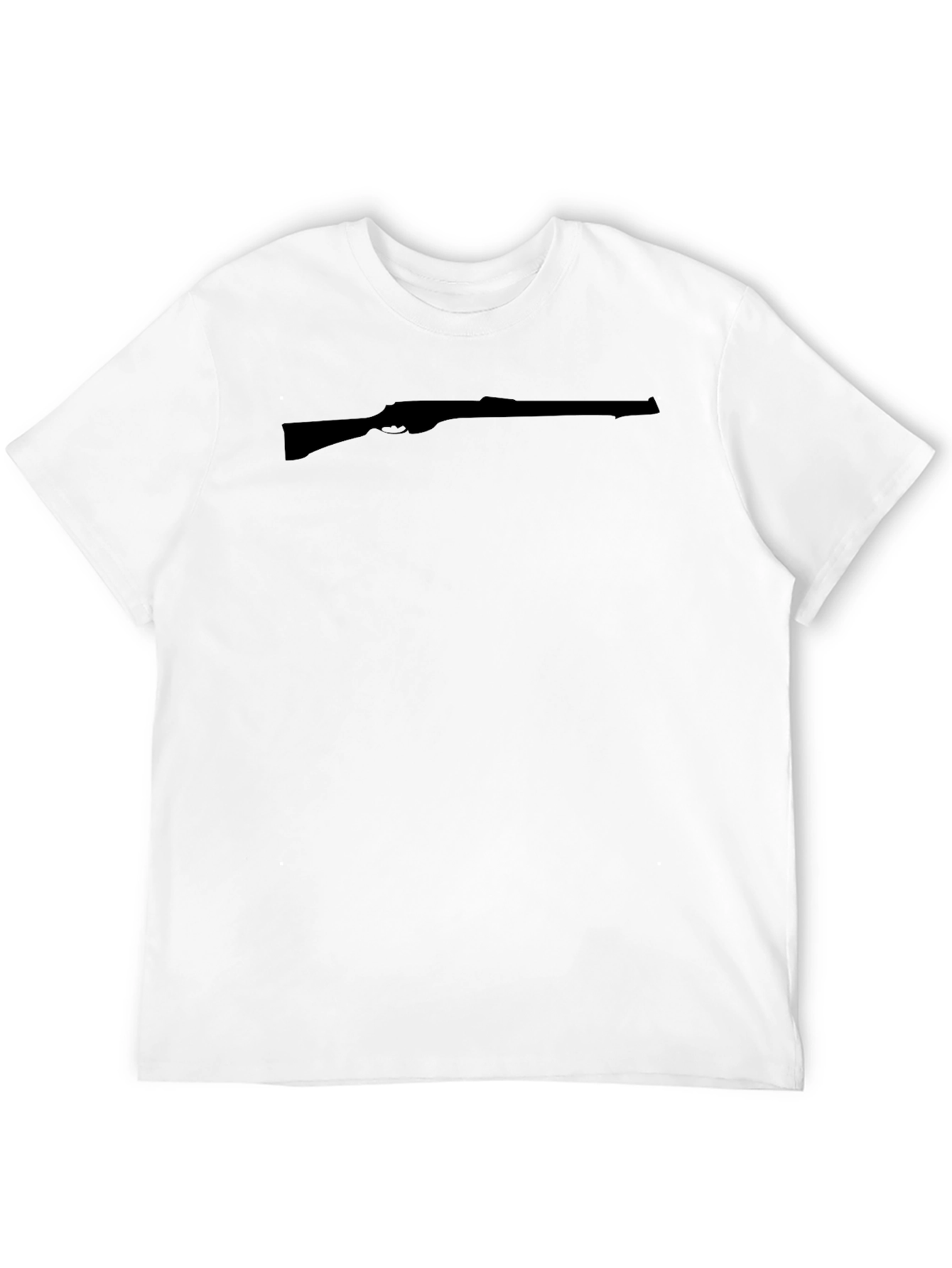 Rifle Graphic Black T-Shirt - Mens Casual Tee
