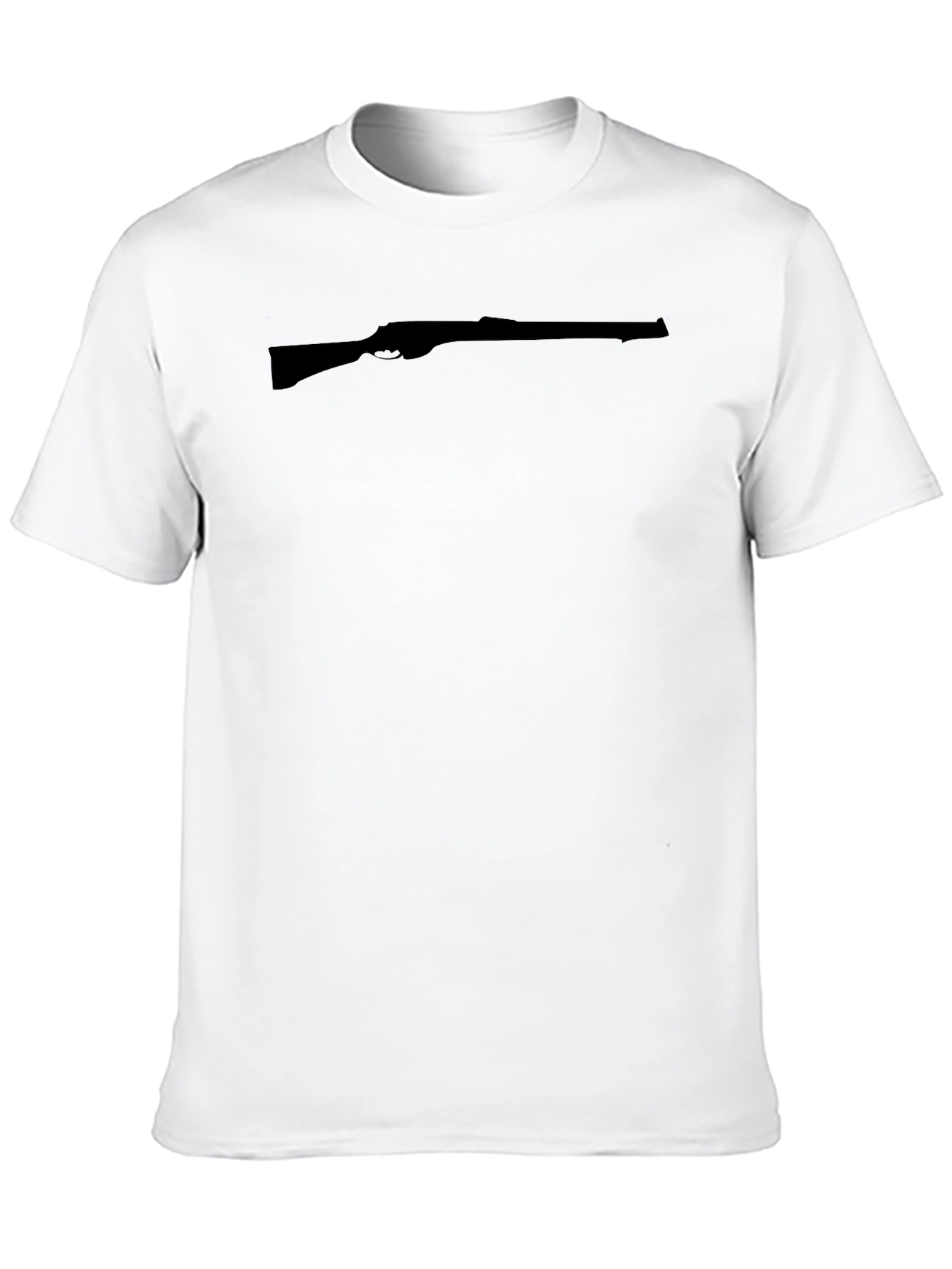 Rifle Graphic Black T-Shirt - Mens Casual Tee