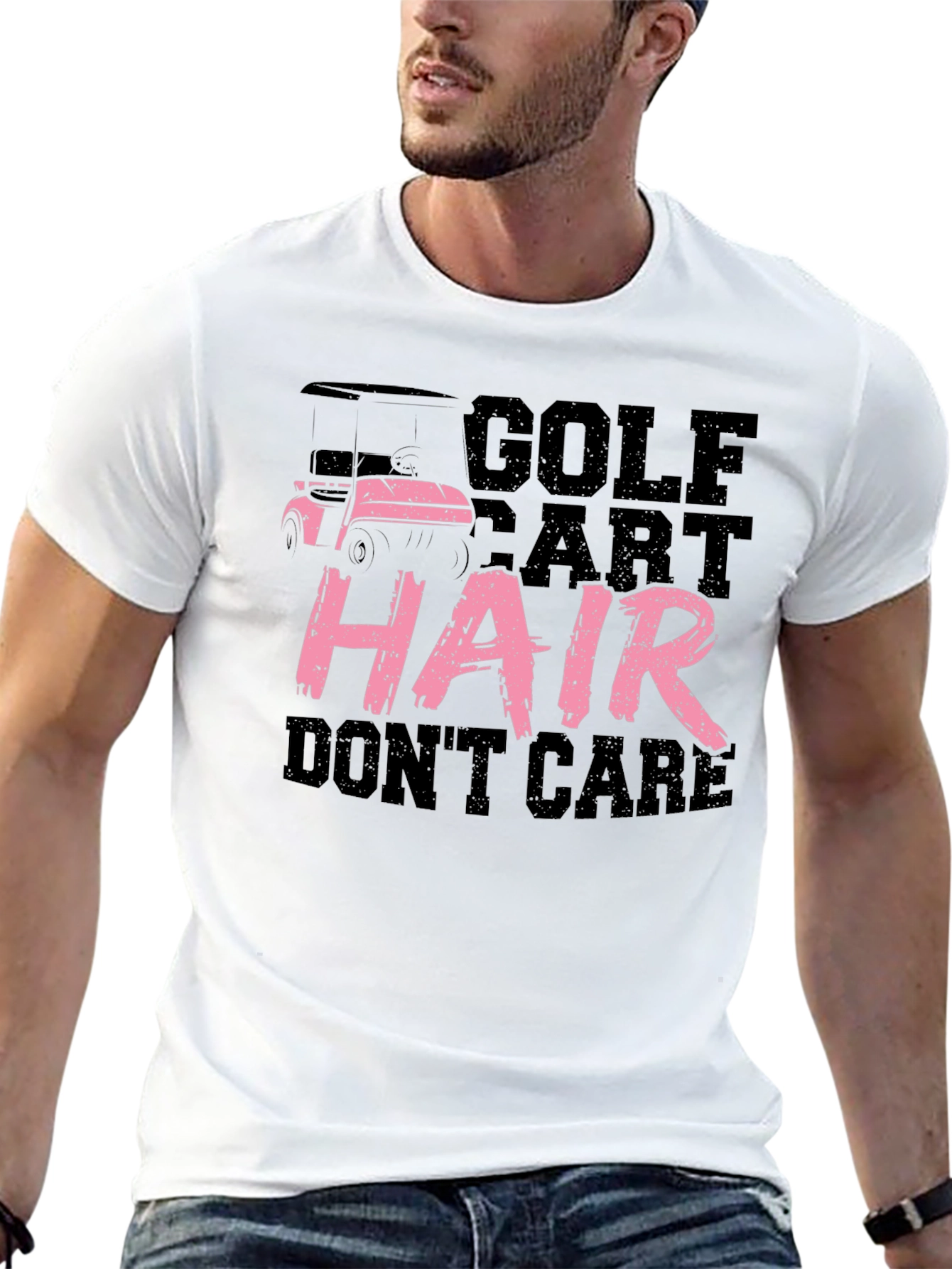 Golf Cart Hair Dont Care Graphic Tee