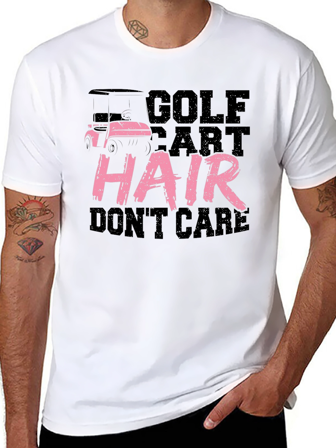 Golf Cart Hair Dont Care Graphic Tee