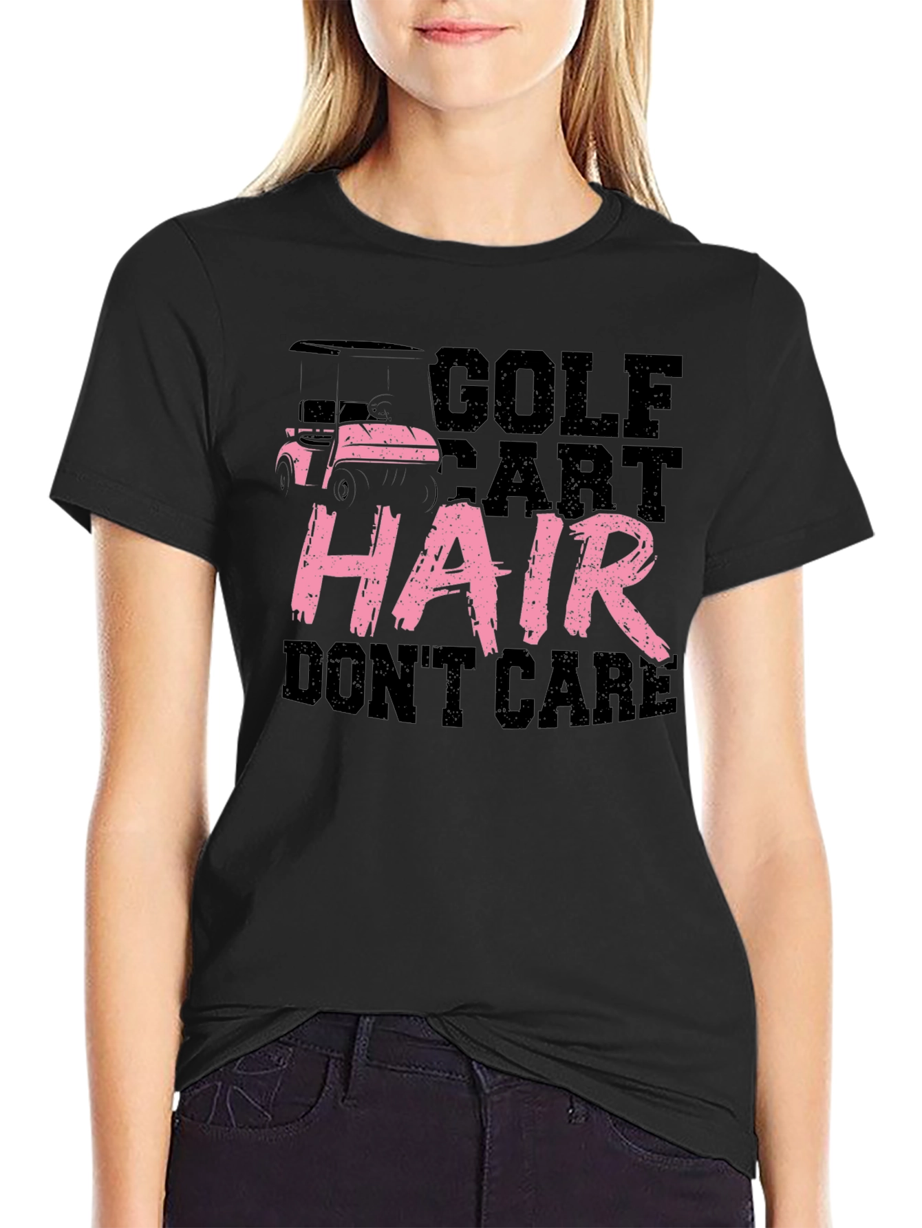 Golf Cart Hair Dont Care Graphic Tee