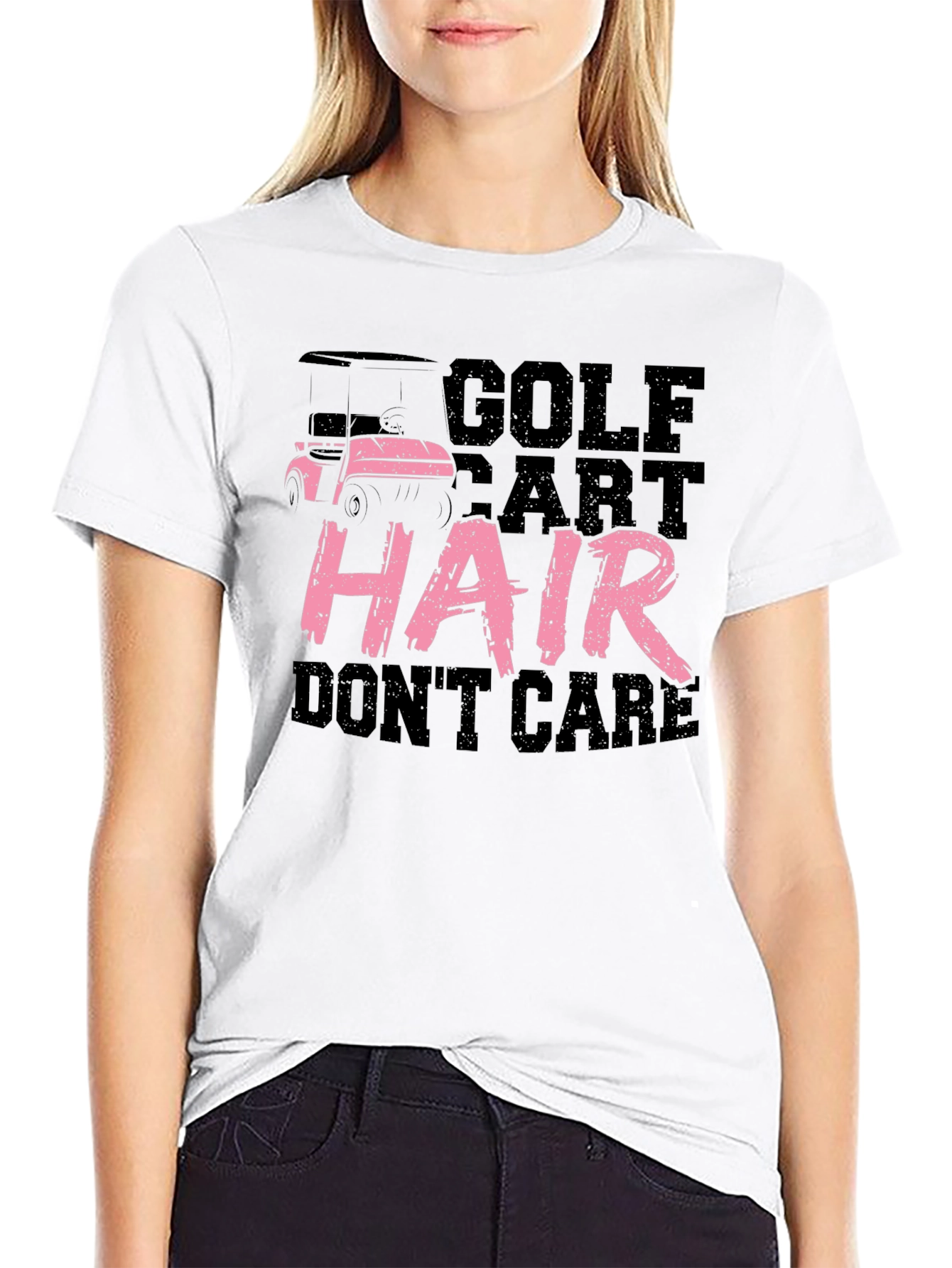 Golf Cart Hair Dont Care Graphic Tee