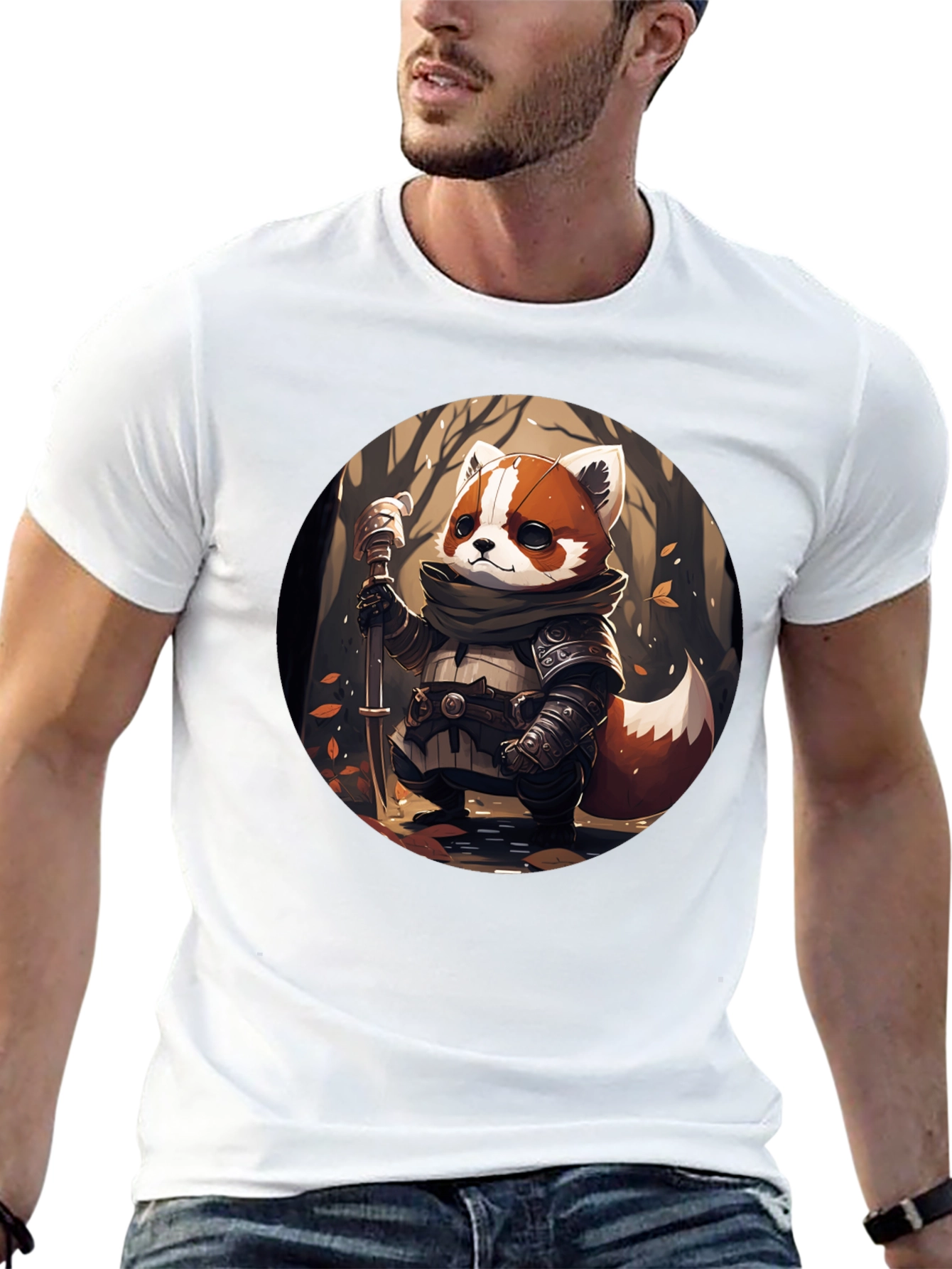 Red Panda Warrior T-Shirt - Unique Graphic Tee