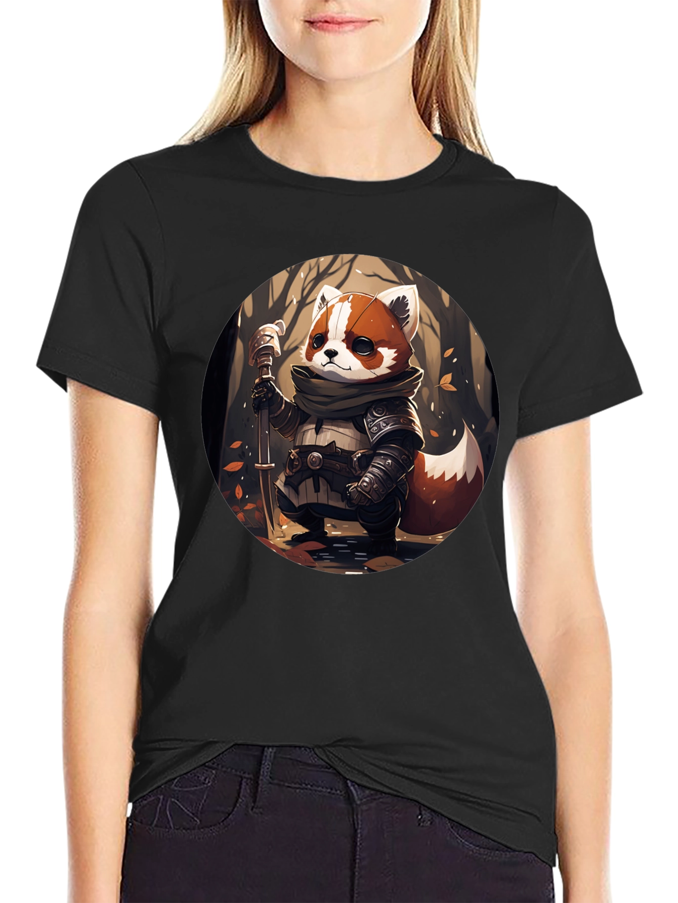 Red Panda Warrior T-Shirt - Unique Graphic Tee
