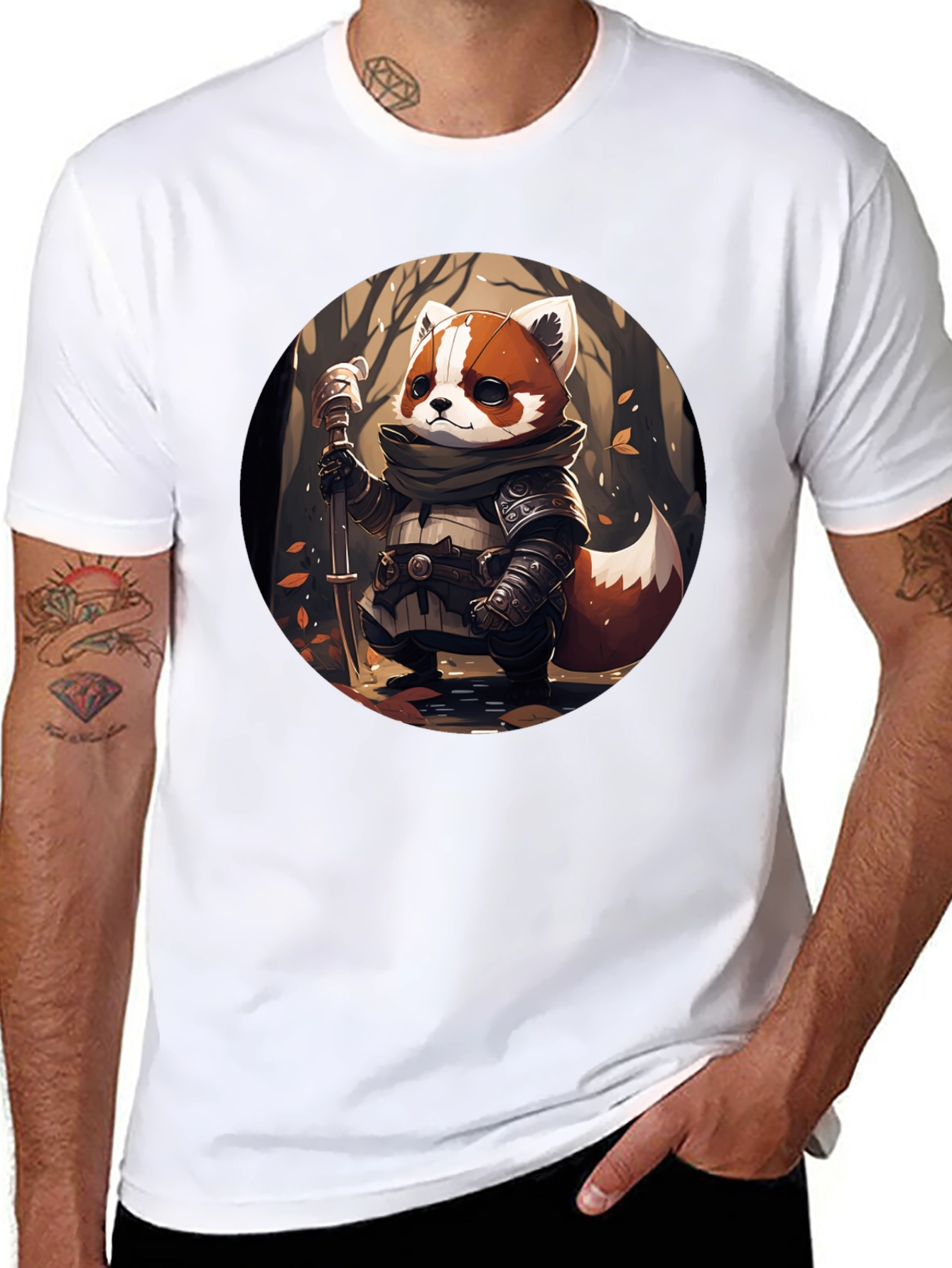 Red Panda Warrior T-Shirt - Unique Graphic Tee