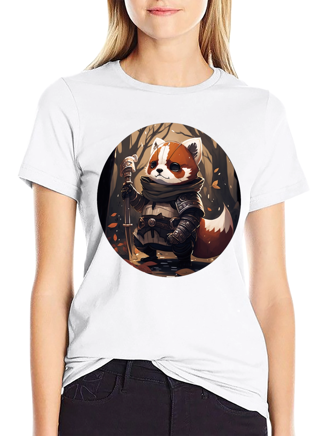 Red Panda Warrior T-Shirt - Unique Graphic Tee