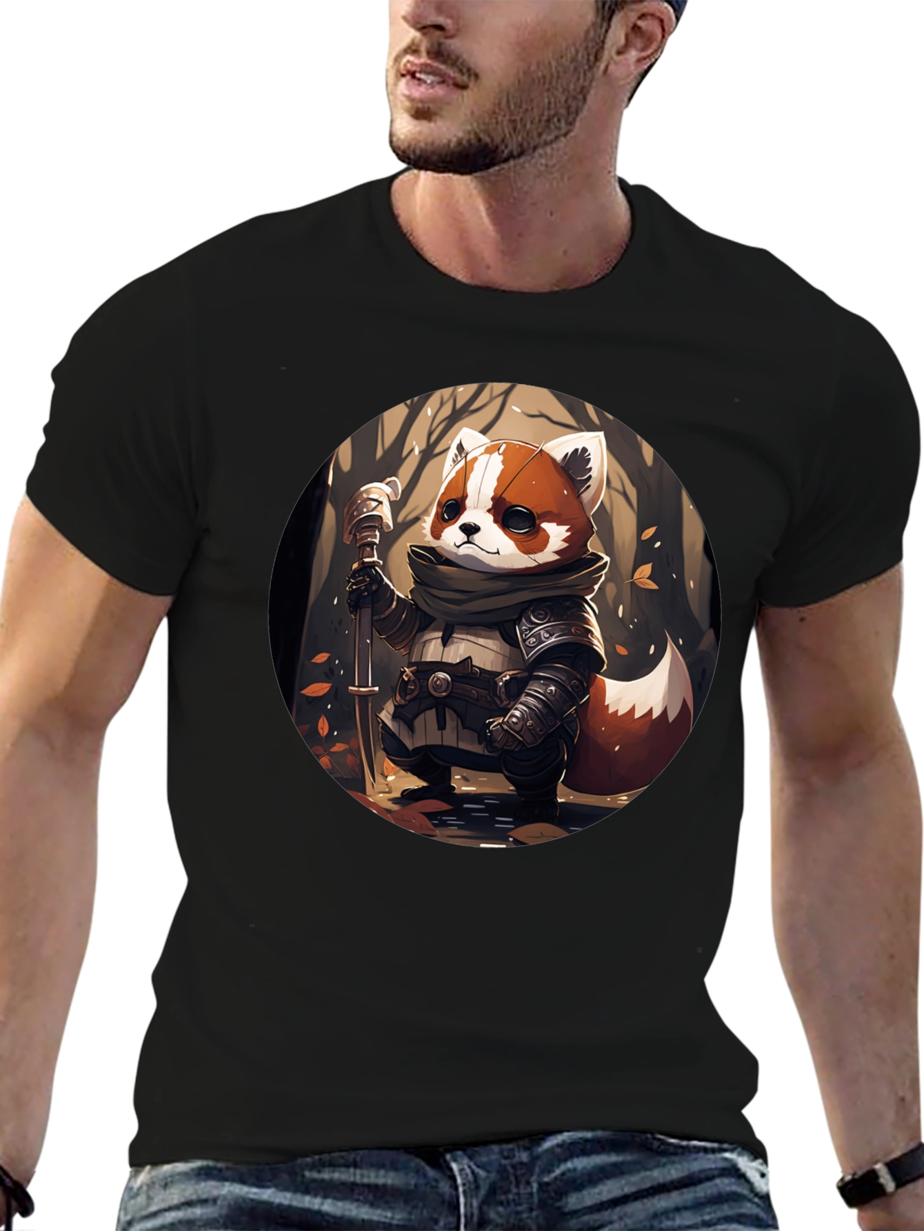 Red Panda Warrior T-Shirt - Unique Graphic Tee