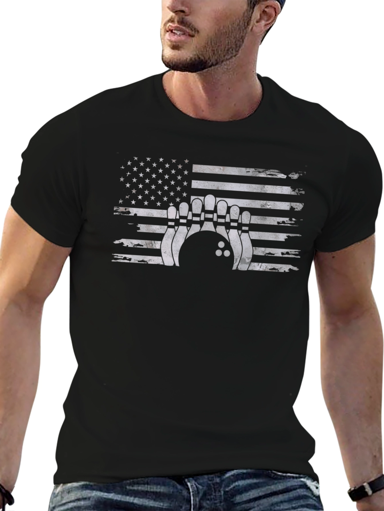 Bowling USA Flag Graphic T-Shirt