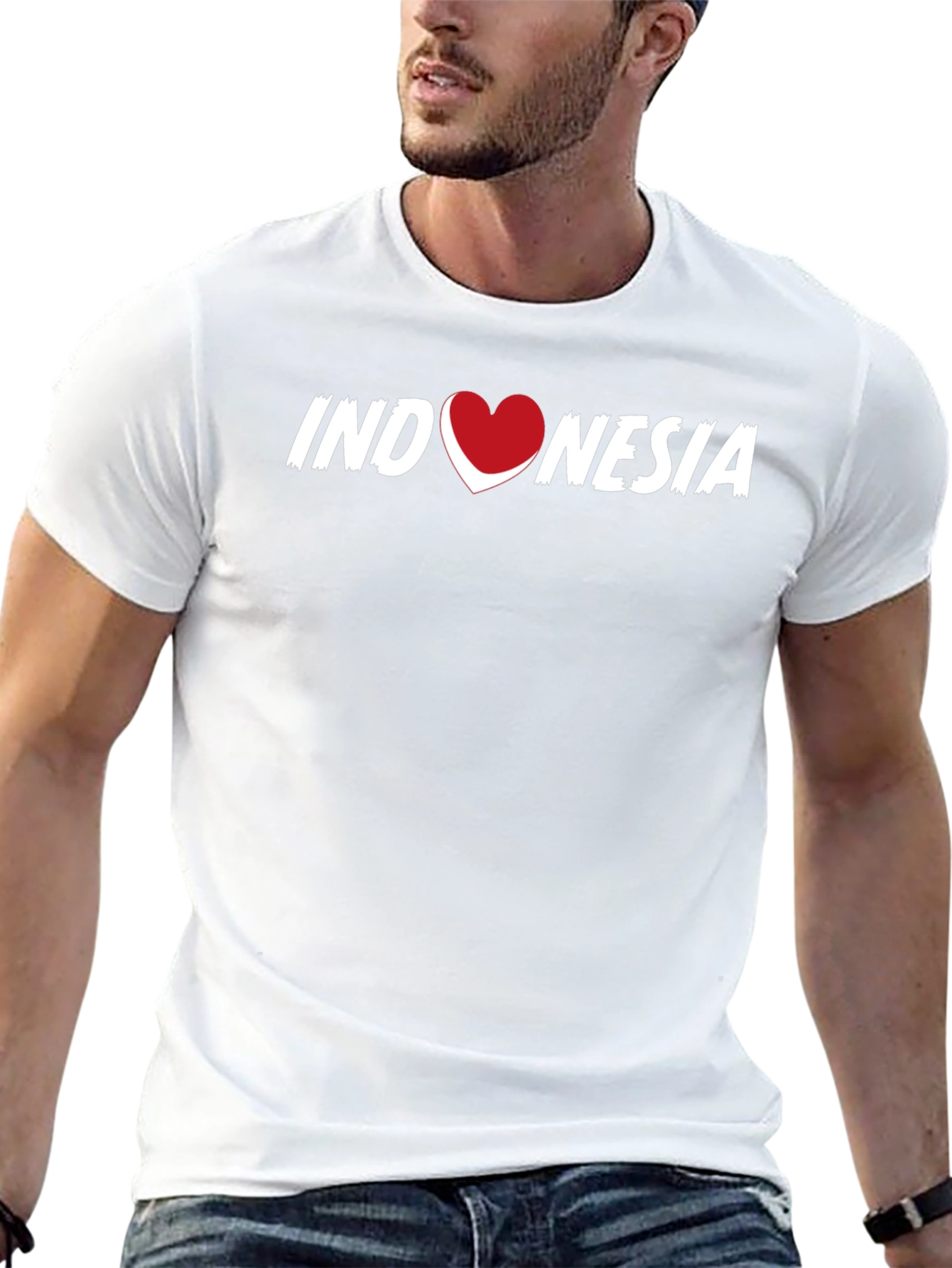 Indonesia Heart Graphic T-Shirt - Black