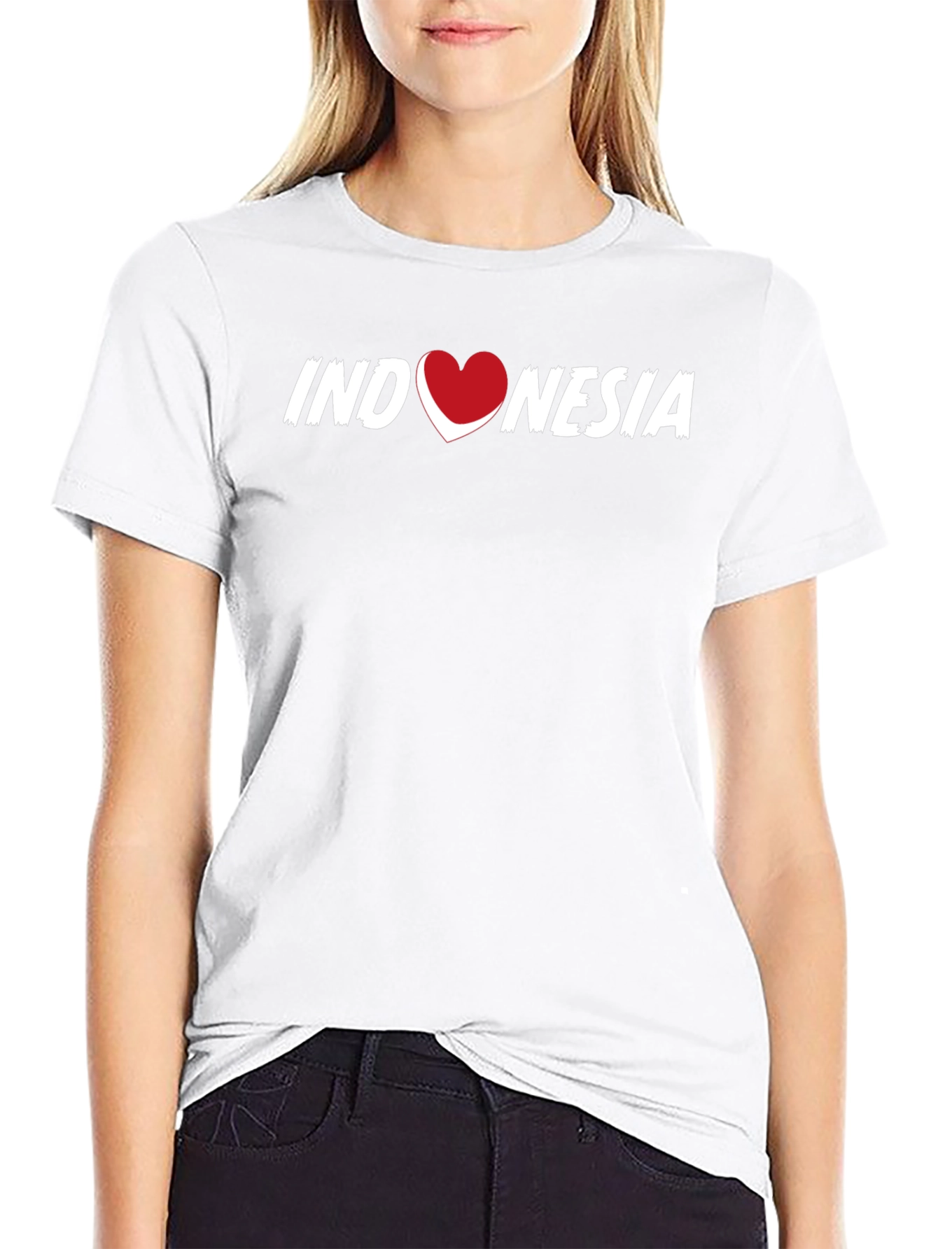 Indonesia Heart Graphic T-Shirt - Black