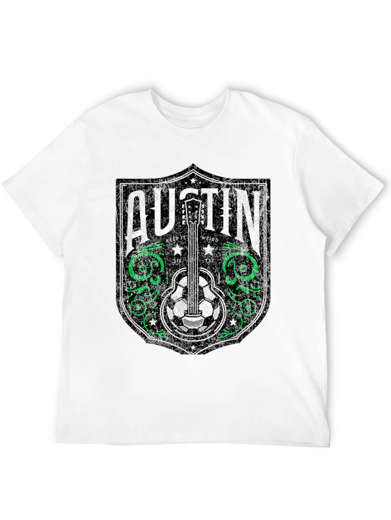 Austin Guitar Soccer Graphic Tee - Keep It Weird