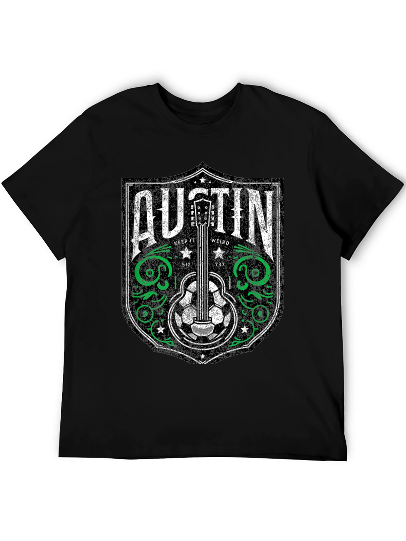 Austin Guitar Soccer Graphic Tee - Keep It Weird
