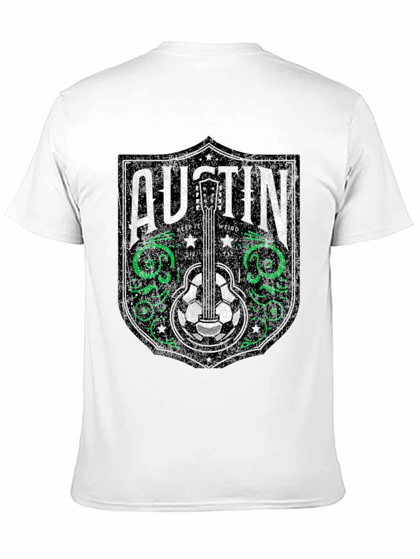 Austin Guitar Soccer Graphic Tee - Keep It Weird