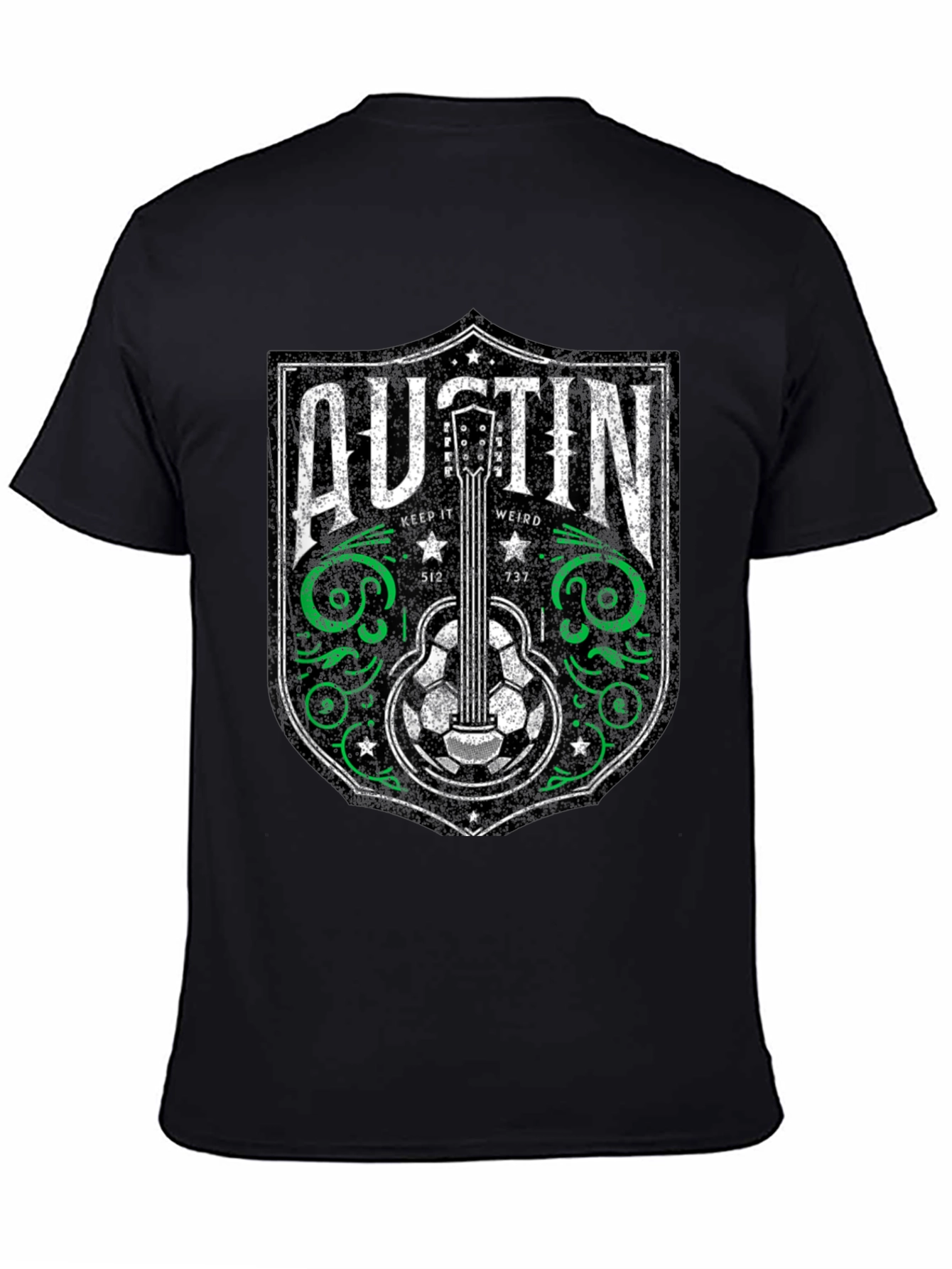 Austin Guitar Soccer Graphic Tee - Keep It Weird