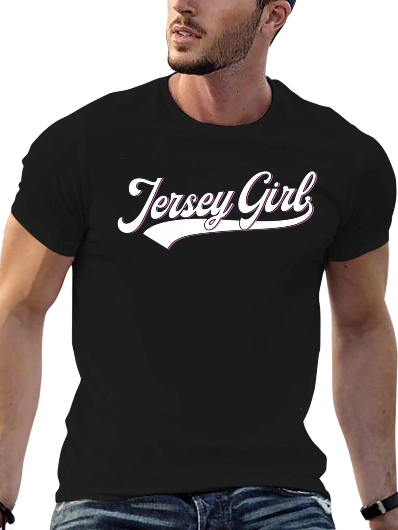 Jersey Girl Graphic T-Shirt - Cool Casual Tee