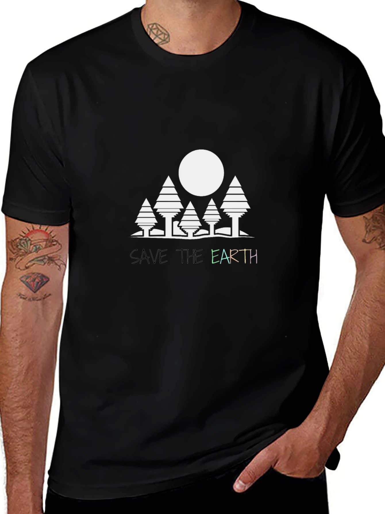 Save the Earth Graphic Tee - Black Cotton