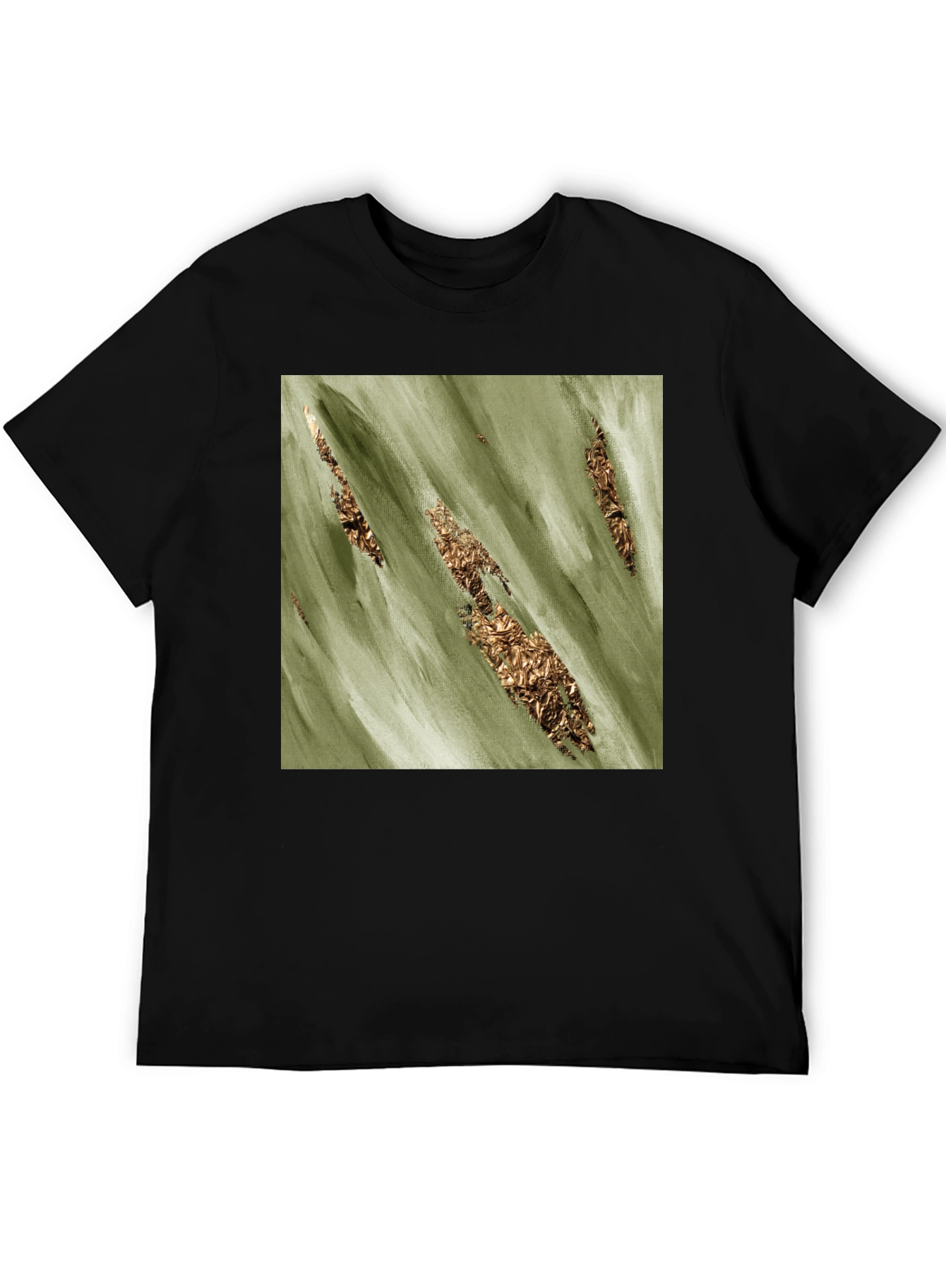Olive & Gold Abstract T-Shirt