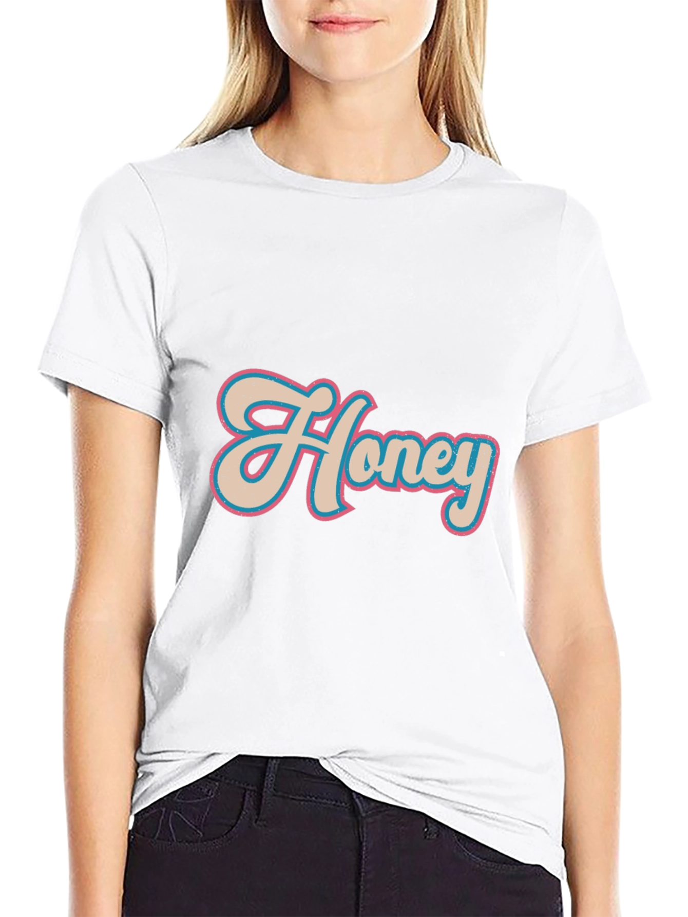 Honey Graphic T-Shirt - Casual Black Tee