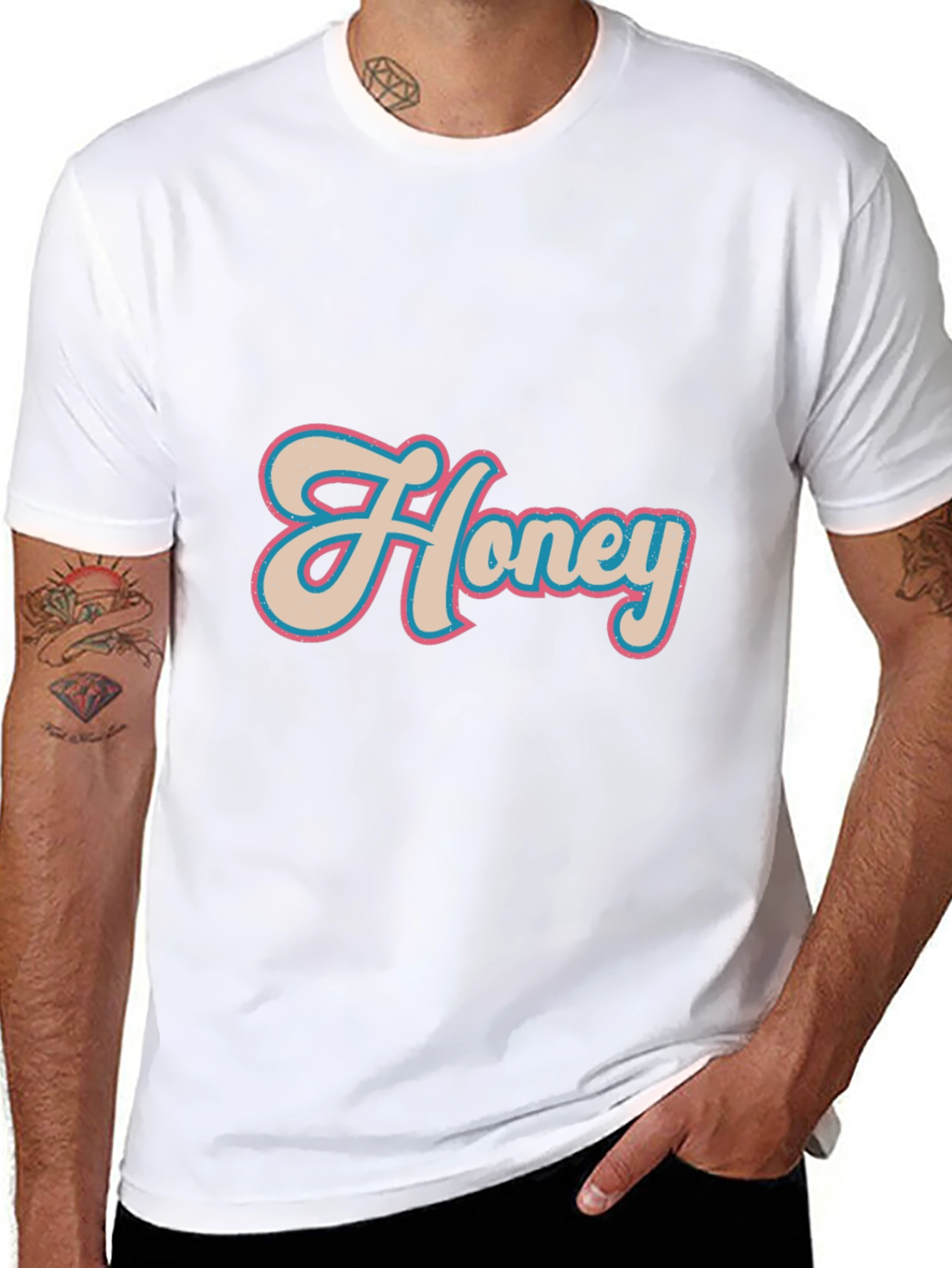 Honey Graphic T-Shirt - Casual Black Tee