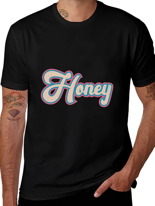 Honey Graphic T-Shirt - Casual Black Tee