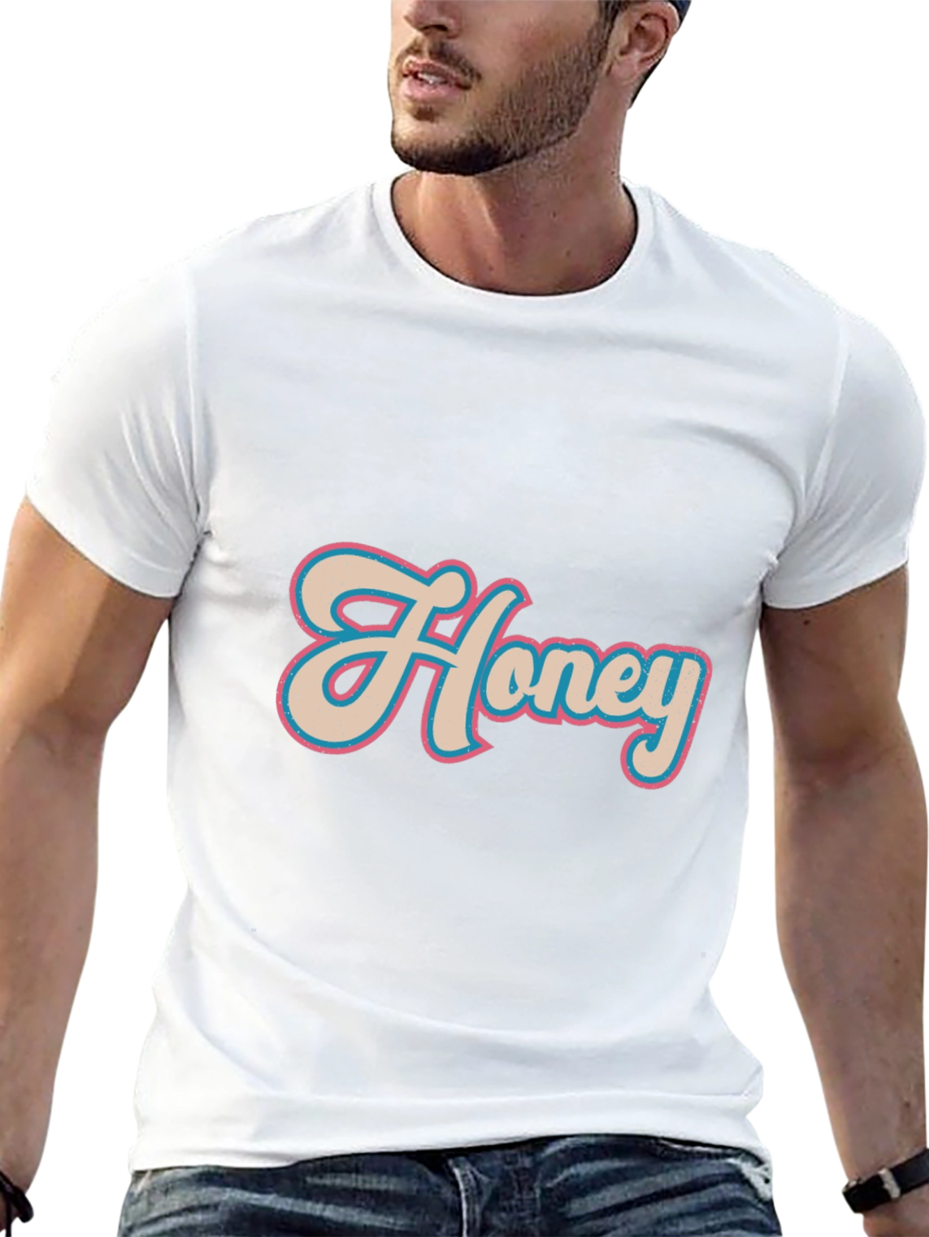 Honey Graphic T-Shirt - Casual Black Tee