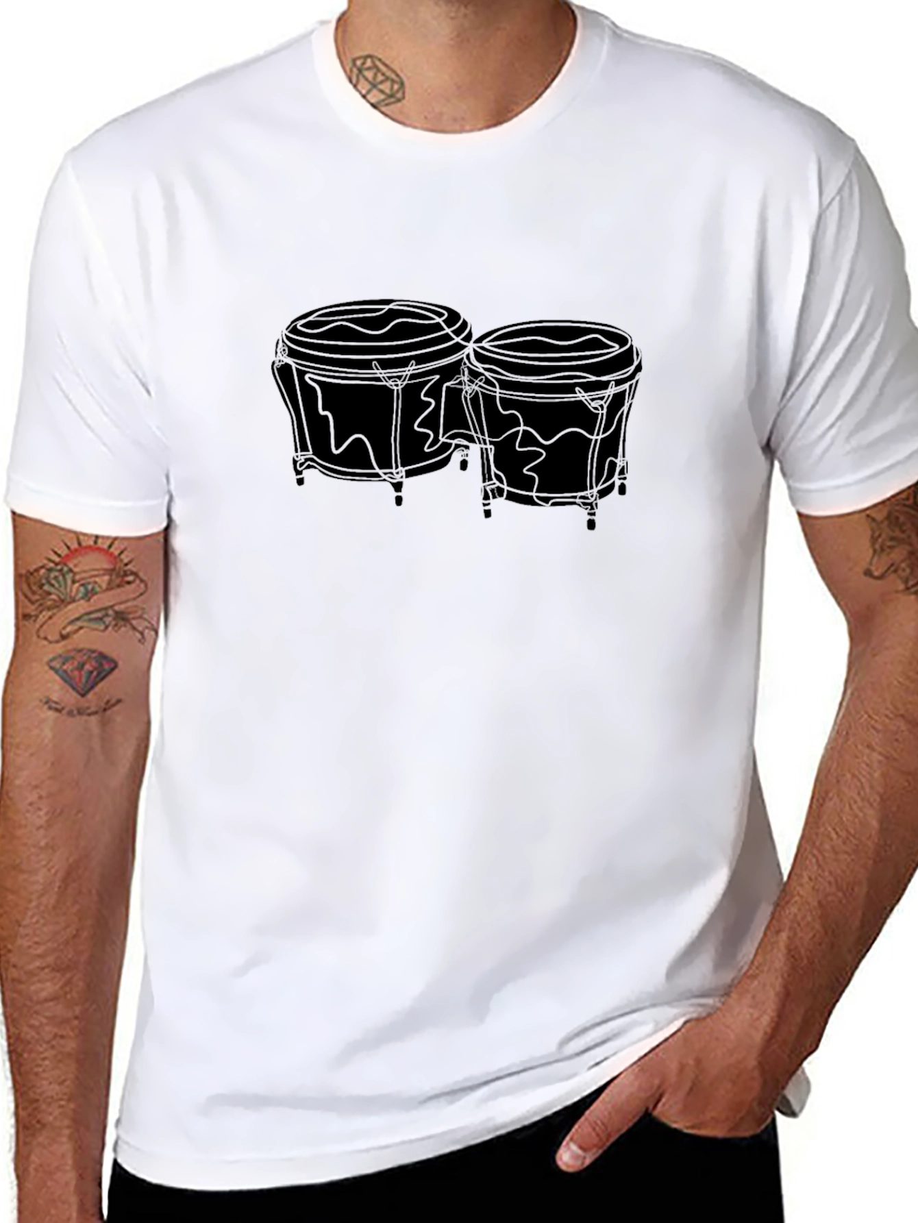 Bongo Drum Graphic T-Shirt - Musical Instrument Tee