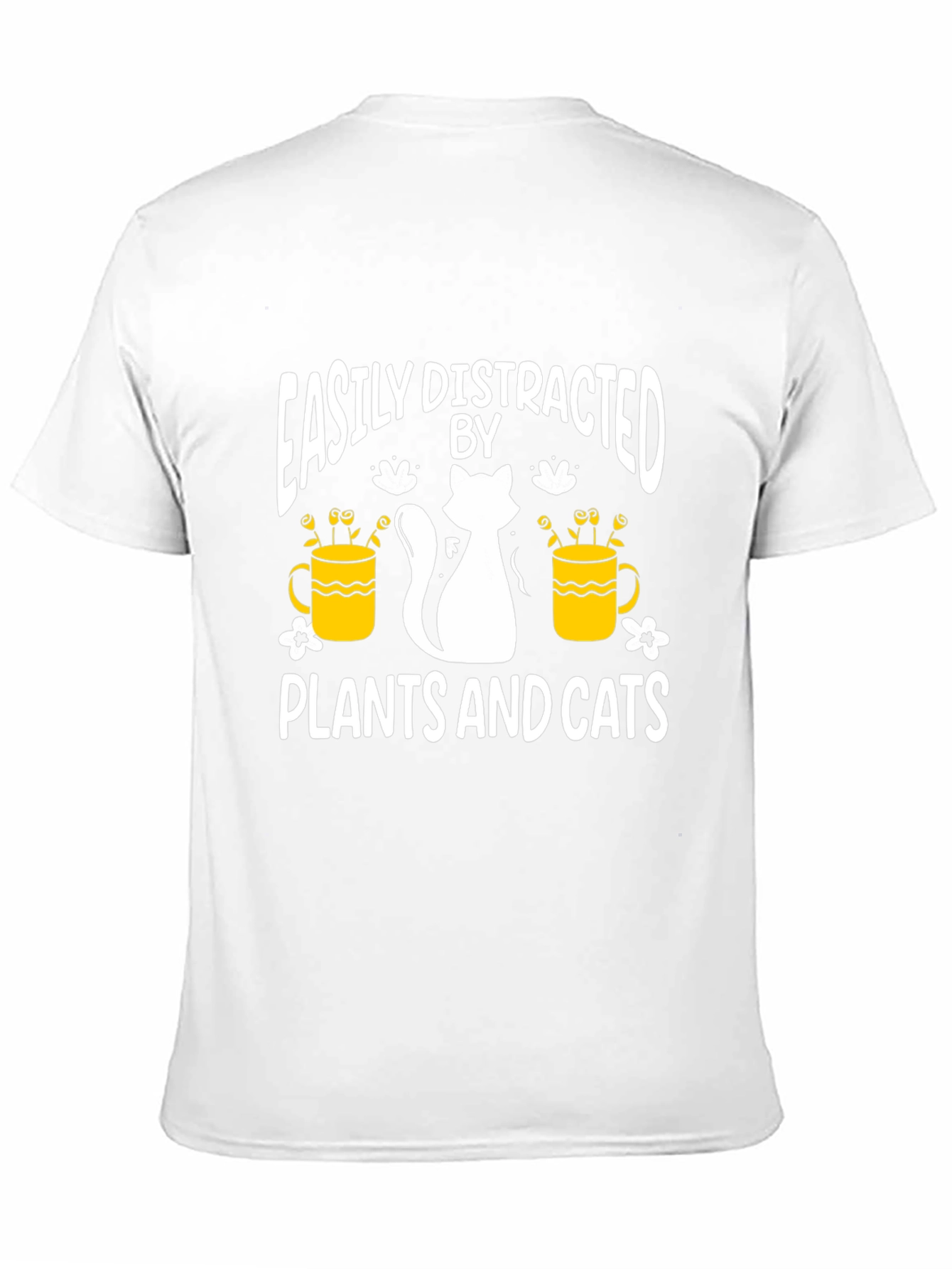 Easily Distracted By Plants And Cats Black T-Shirt