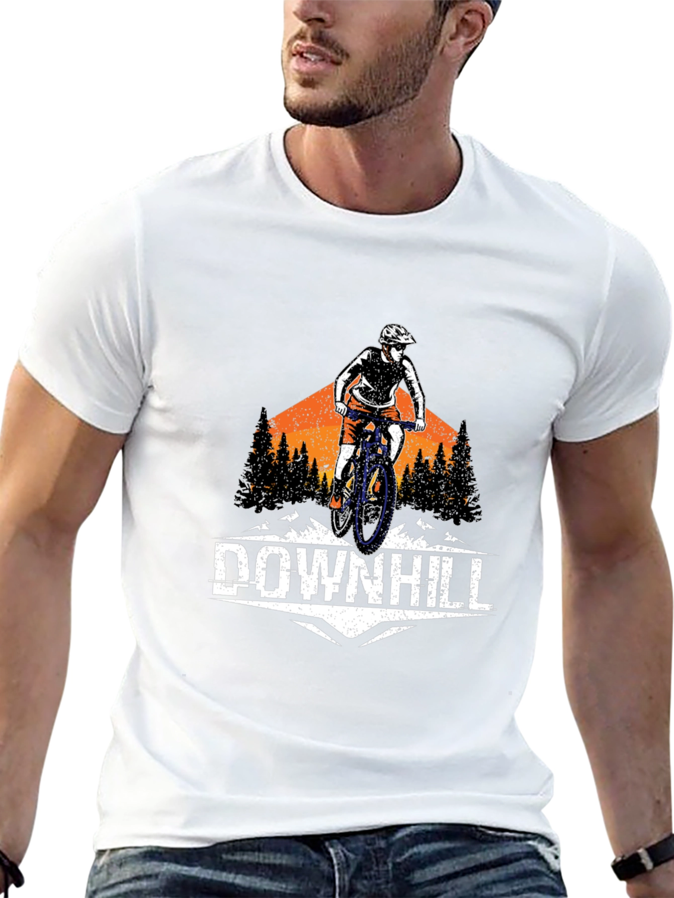 Downhill Mountain Biker Graphic T-Shirt