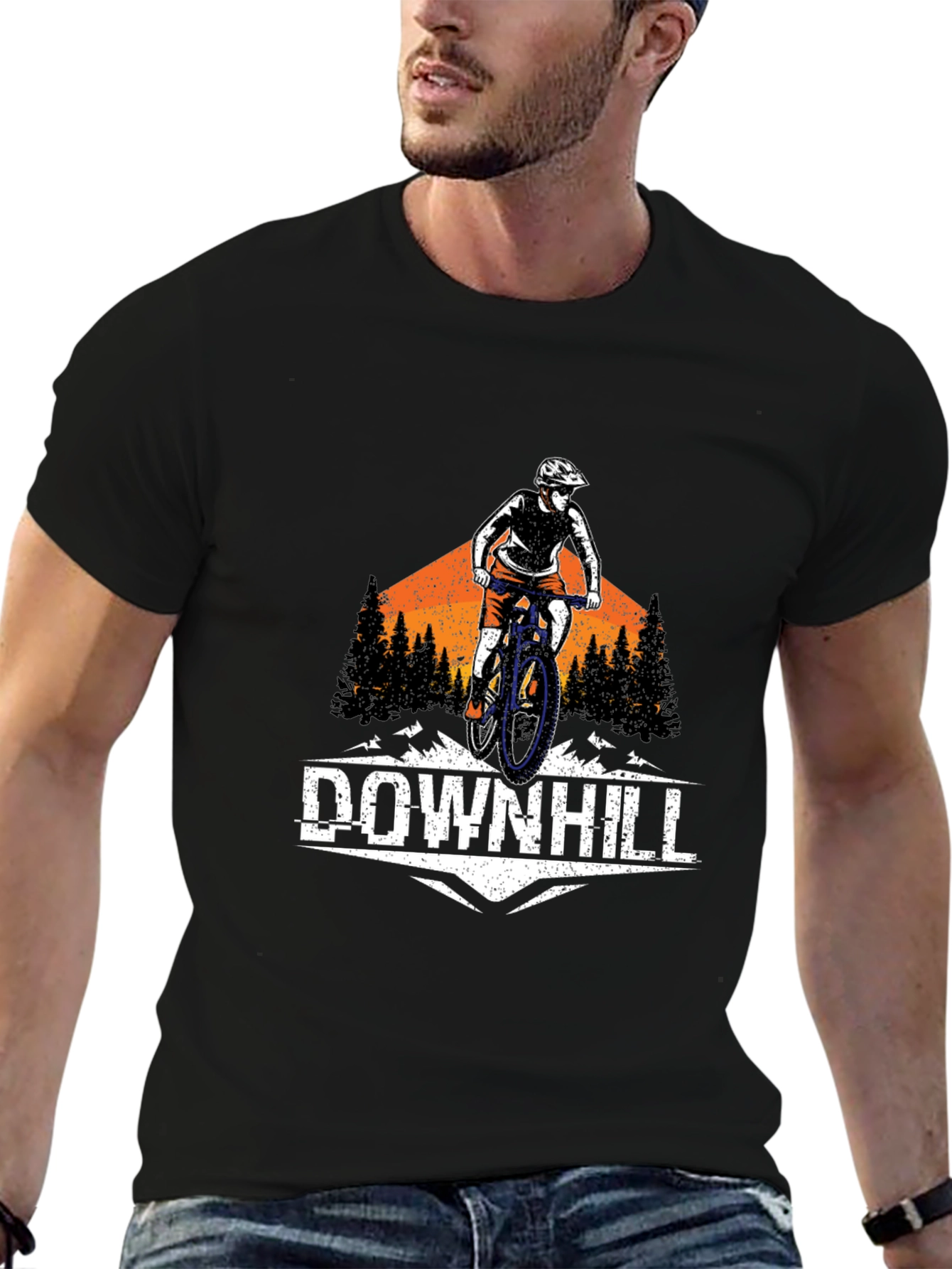 Downhill Mountain Biker Graphic T-Shirt