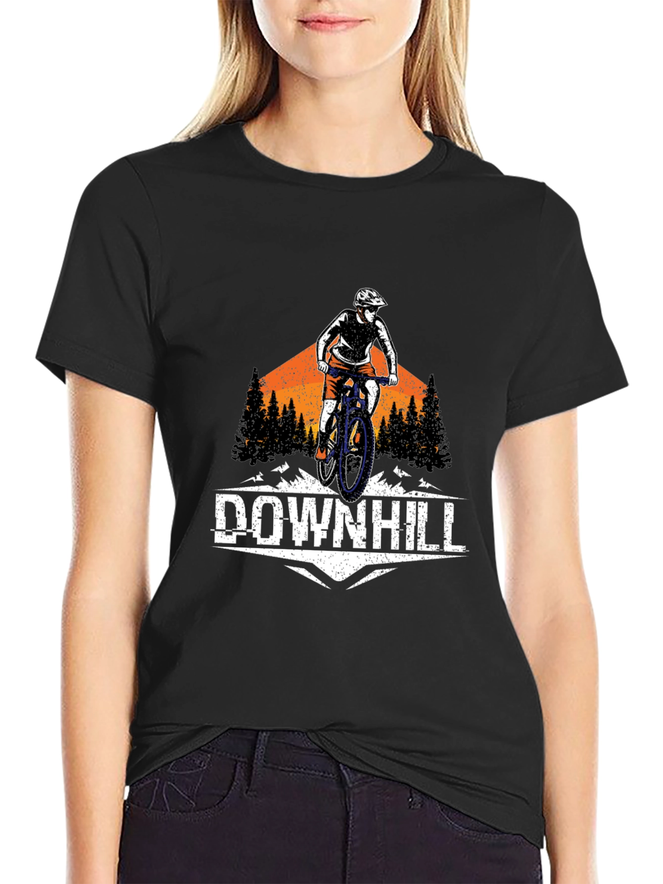 Downhill Mountain Biker Graphic T-Shirt