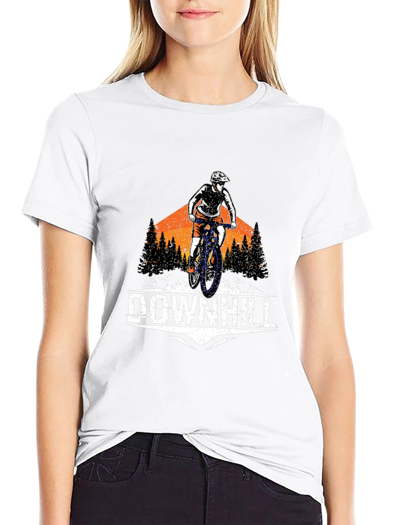 Downhill Mountain Biker Graphic T-Shirt