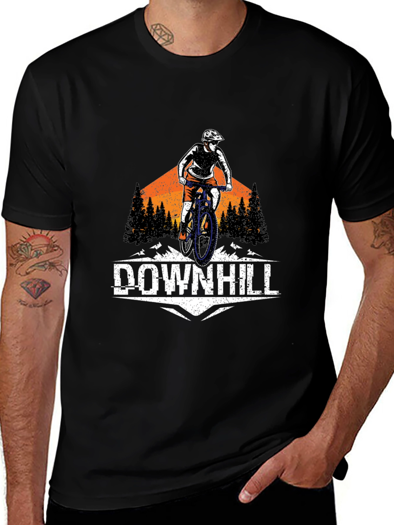 Downhill Mountain Biker Graphic T-Shirt