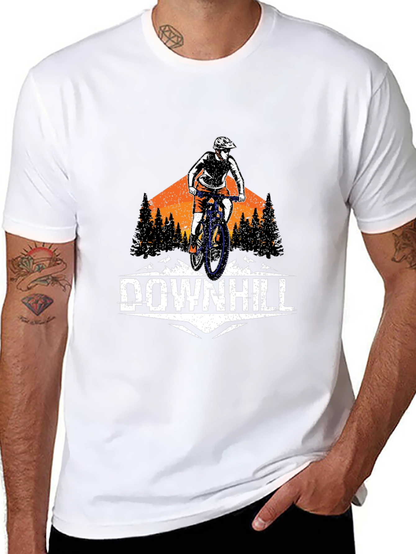 Downhill Mountain Biker Graphic T-Shirt