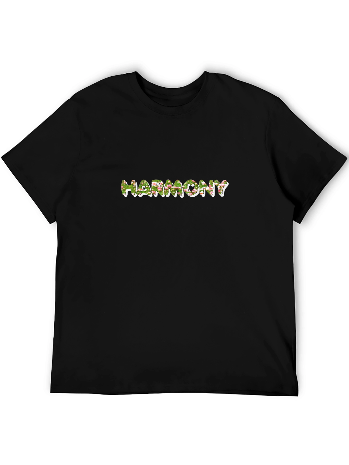Floral Harmony Tee - Mens Black T-Shirt