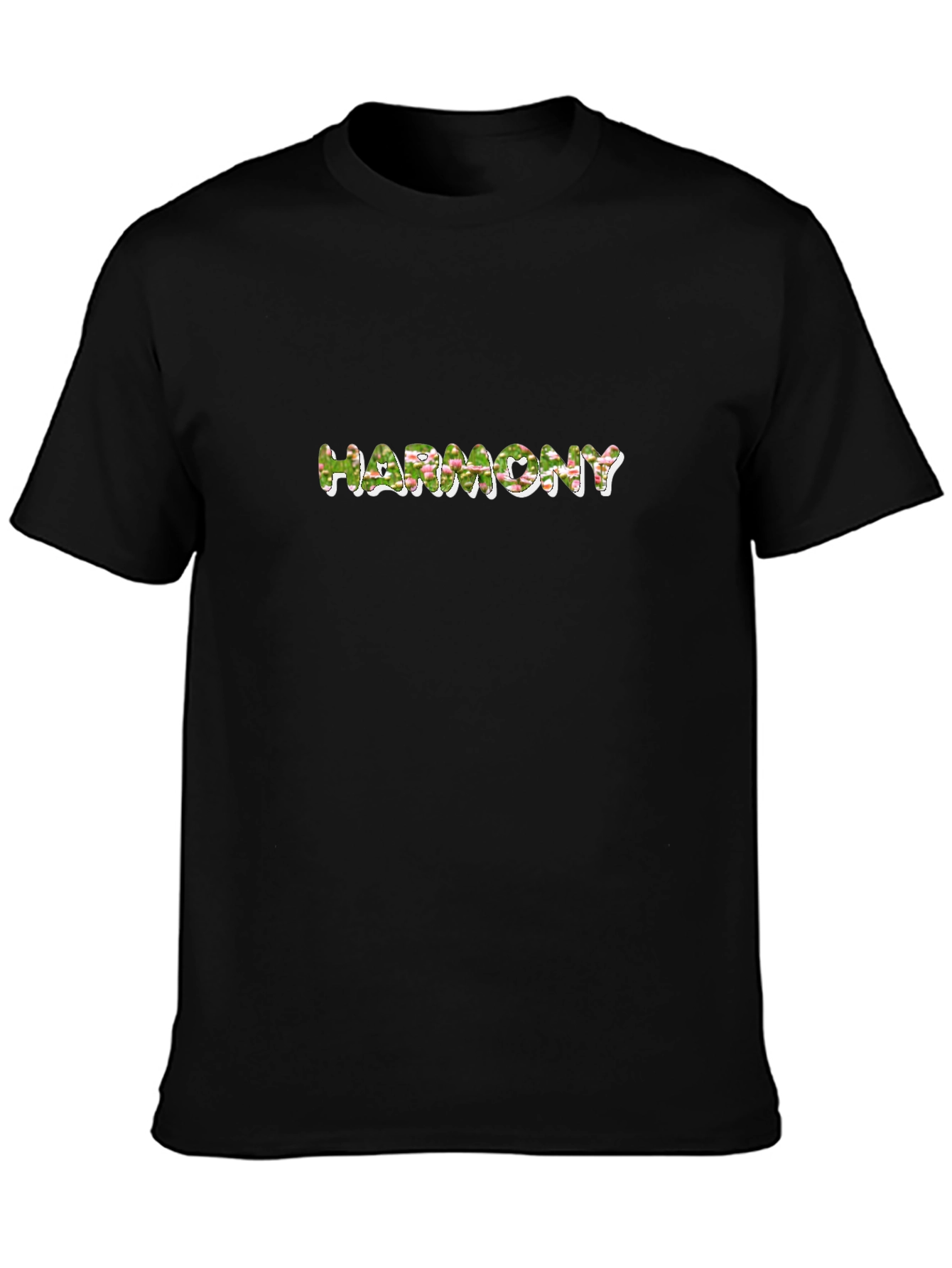 Floral Harmony Tee - Mens Black T-Shirt
