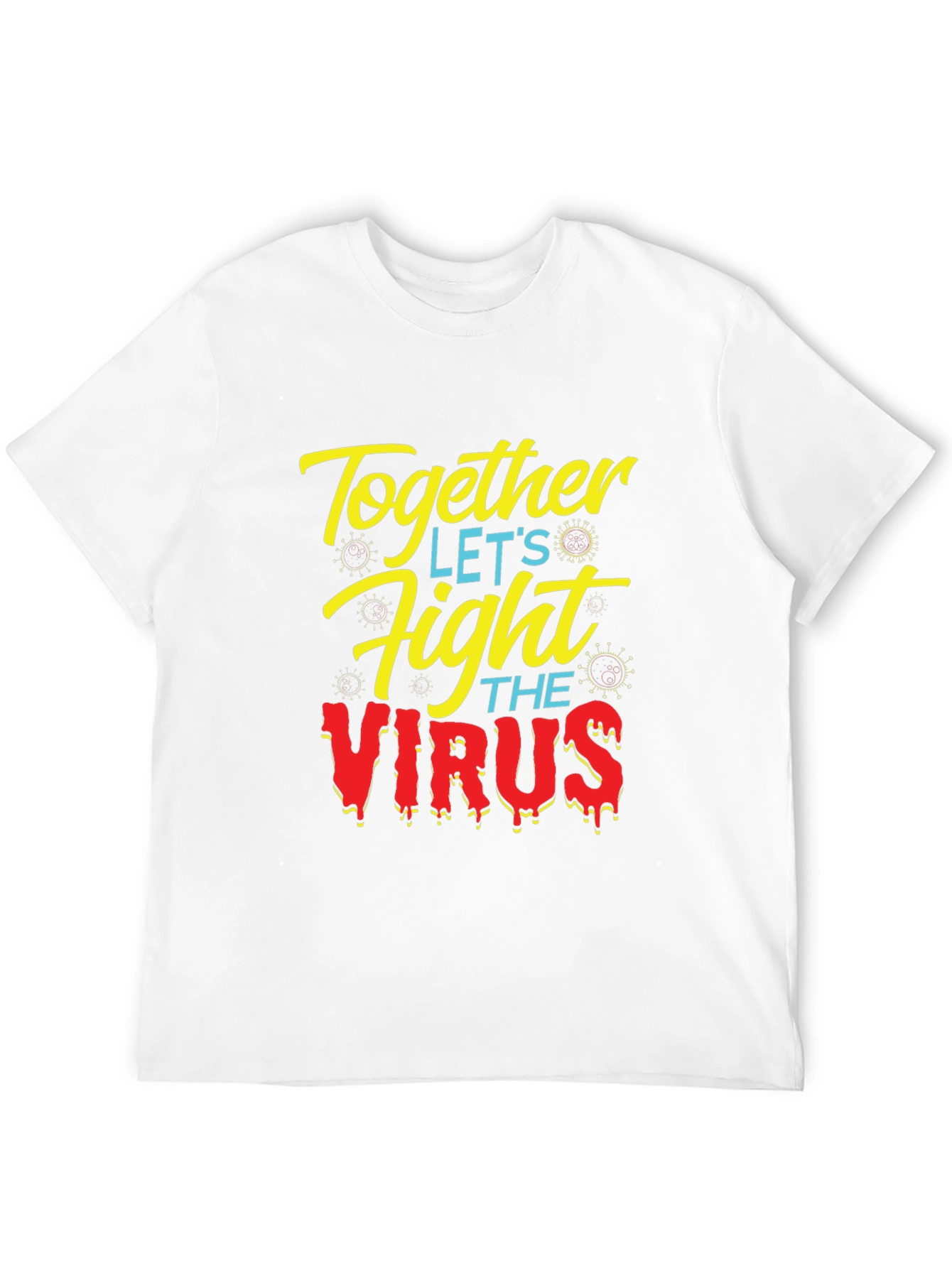 Together Fight the Virus Black Graphic T-Shirt