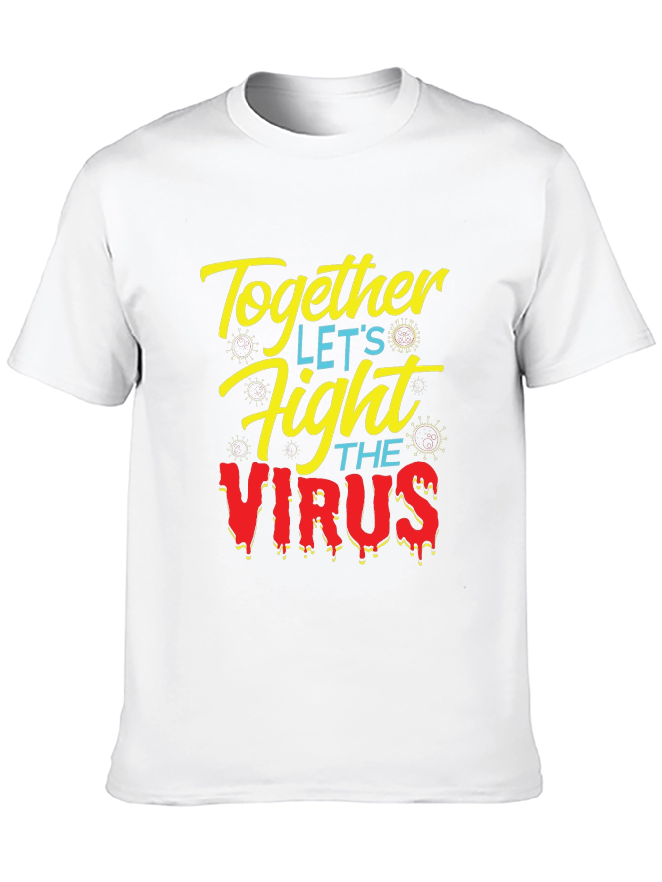 Together Fight the Virus Black Graphic T-Shirt