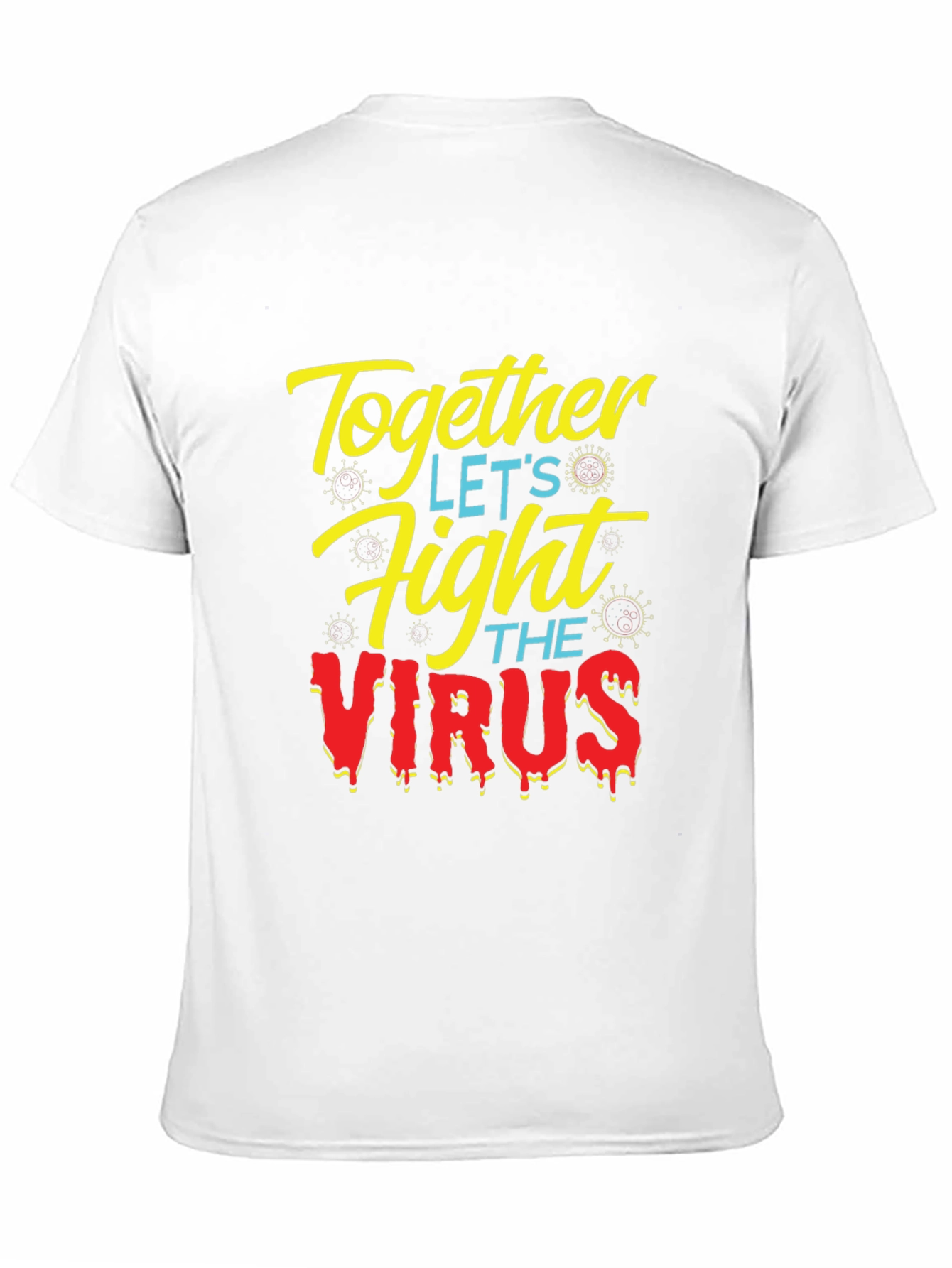 Together Fight the Virus Black Graphic T-Shirt