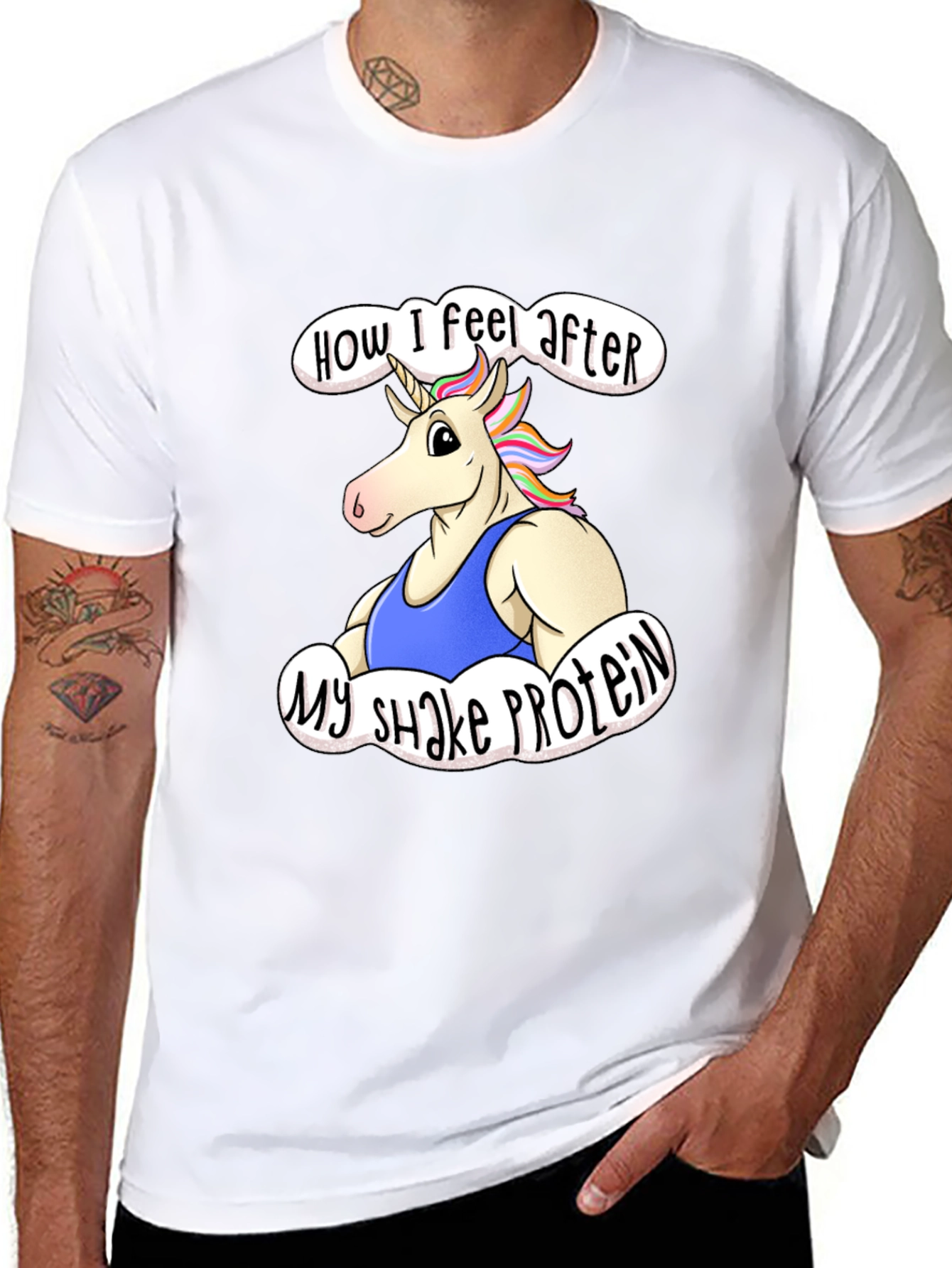Unicorn Protein Shake Black T-Shirt