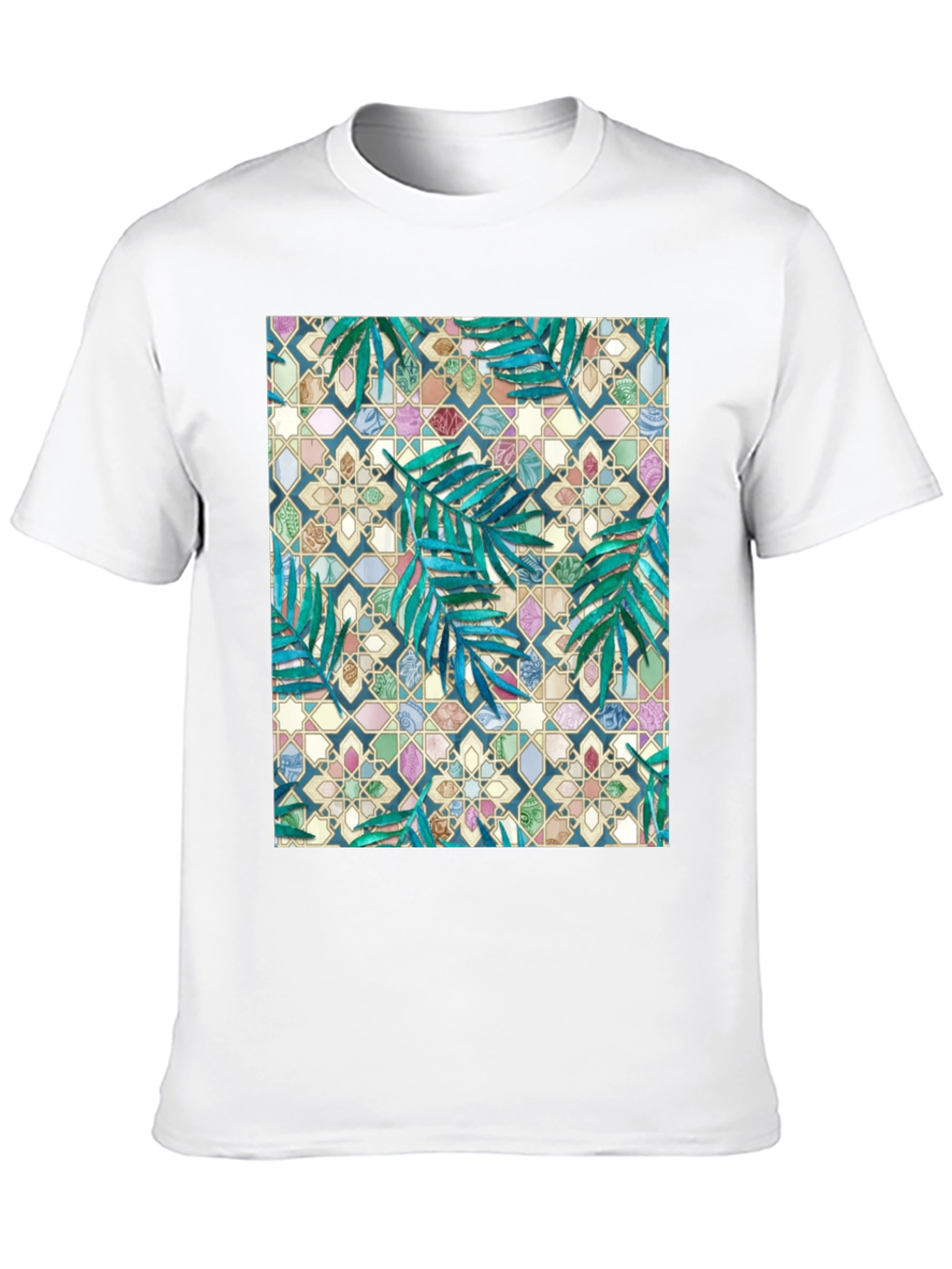 Tropical Mosaic Print T-Shirt