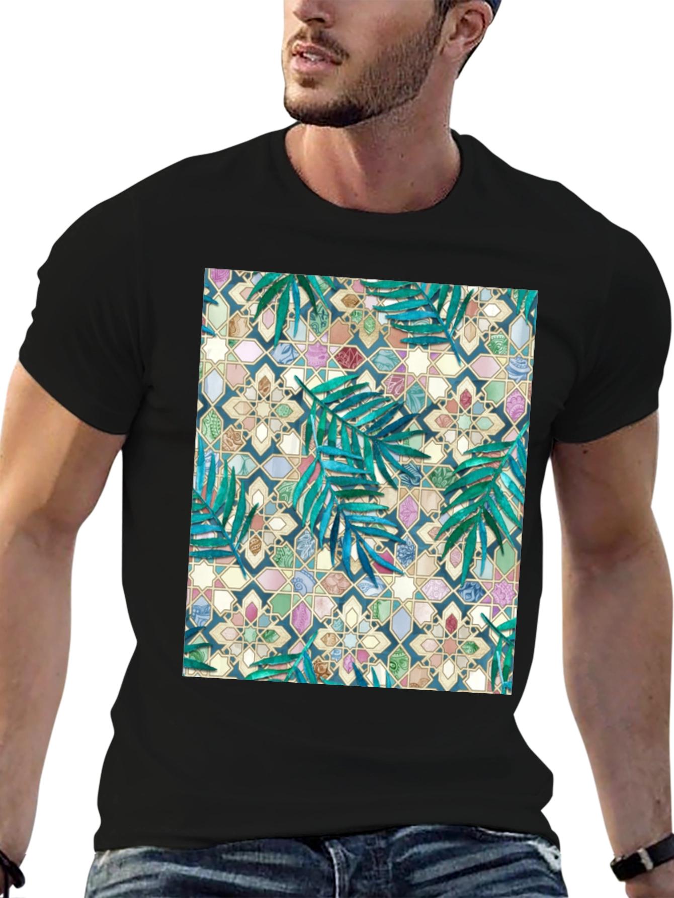 Tropical Mosaic Print T-Shirt