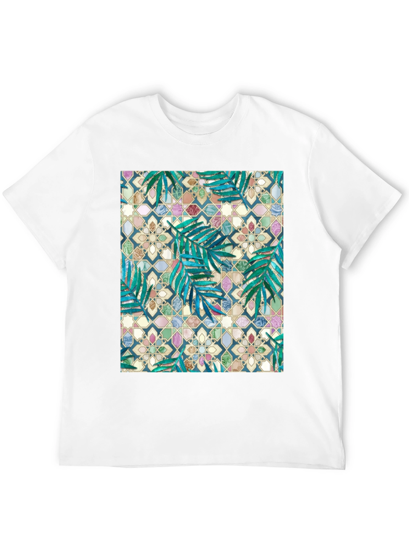 Tropical Mosaic Print T-Shirt