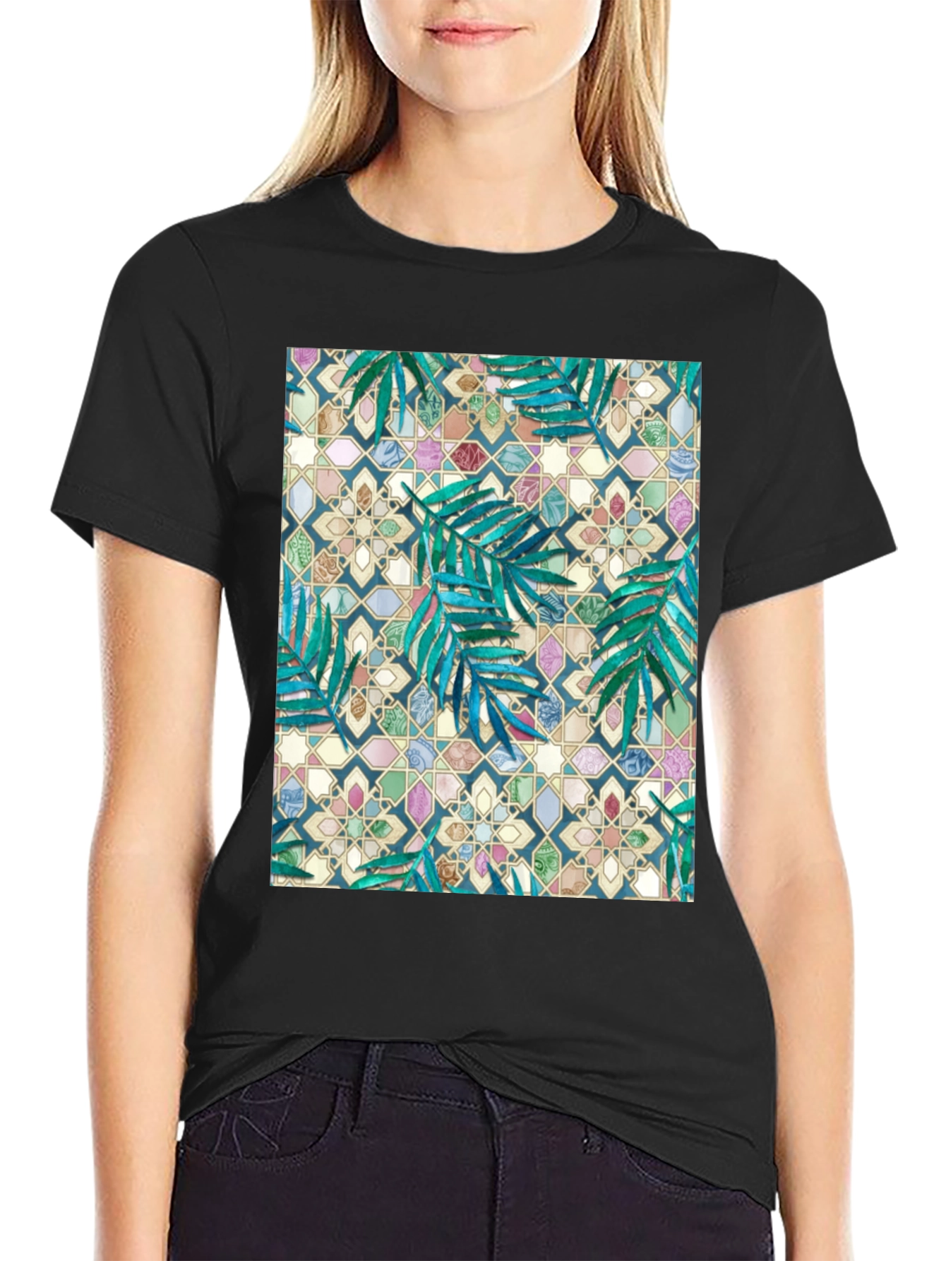 Tropical Mosaic Print T-Shirt