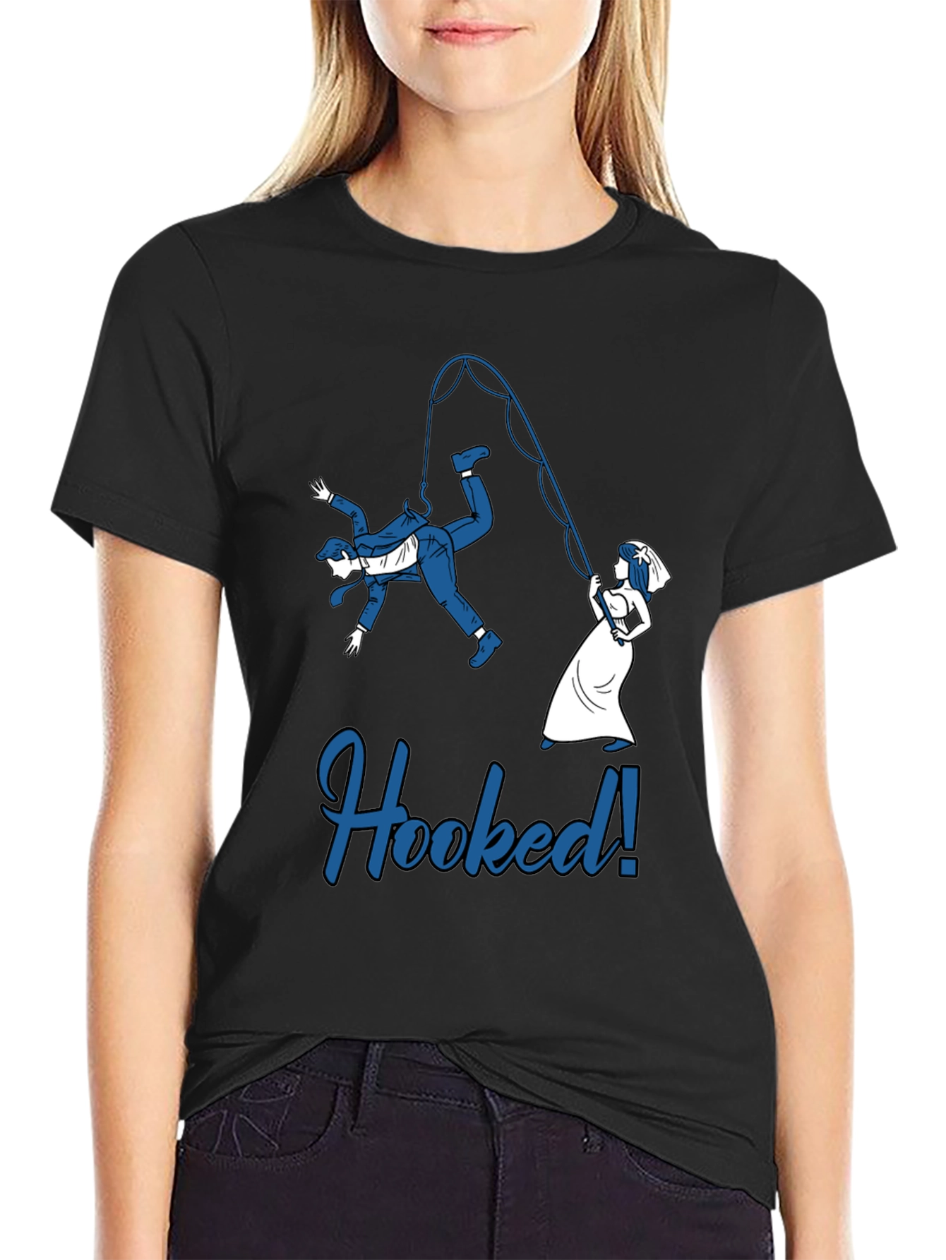Funny Hooked Groom Graphic T-Shirt