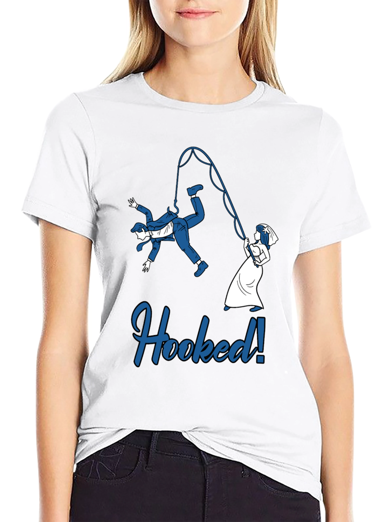 Funny Hooked Groom Graphic T-Shirt