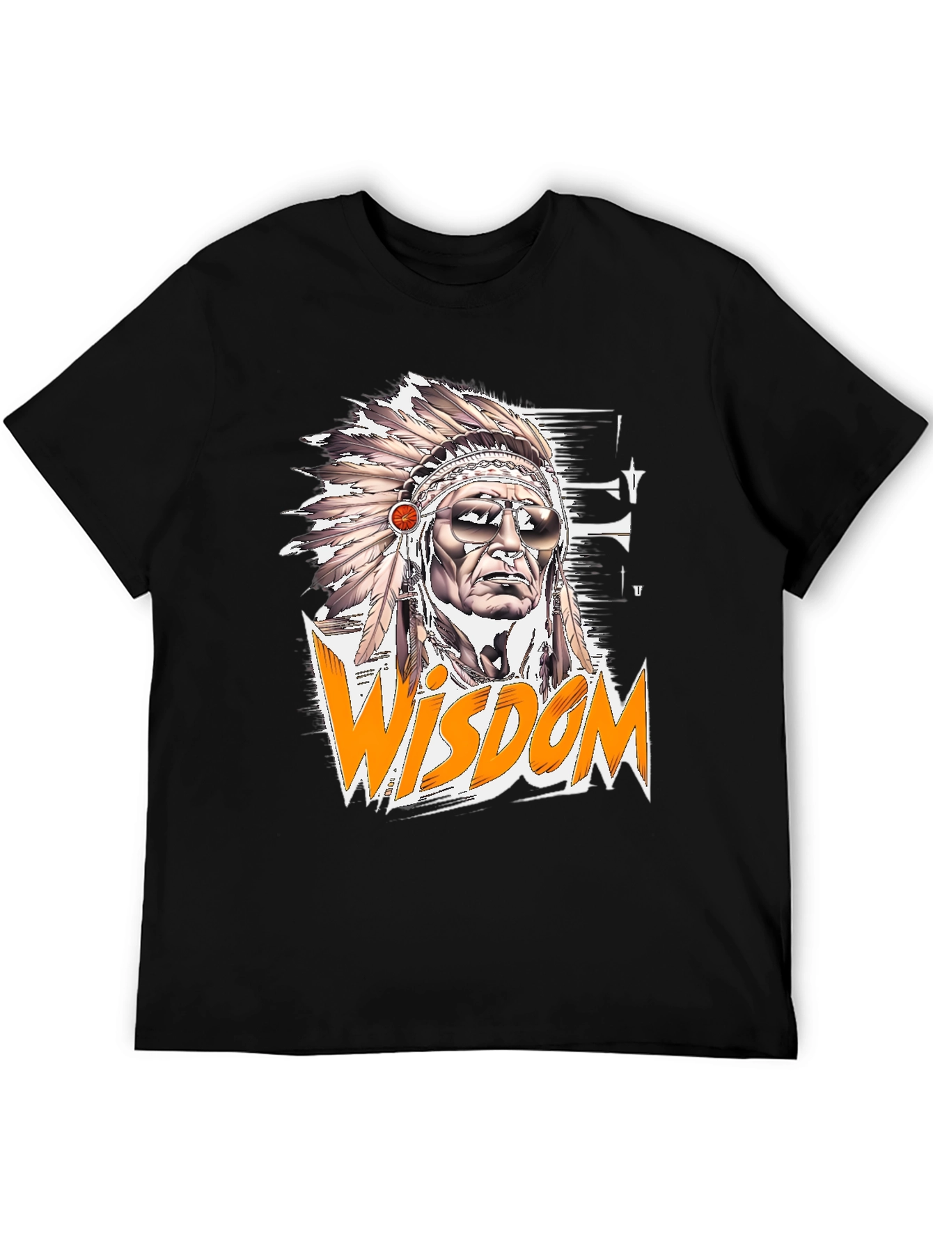 Wisdom Graphic Tee - Native American Headdress Design