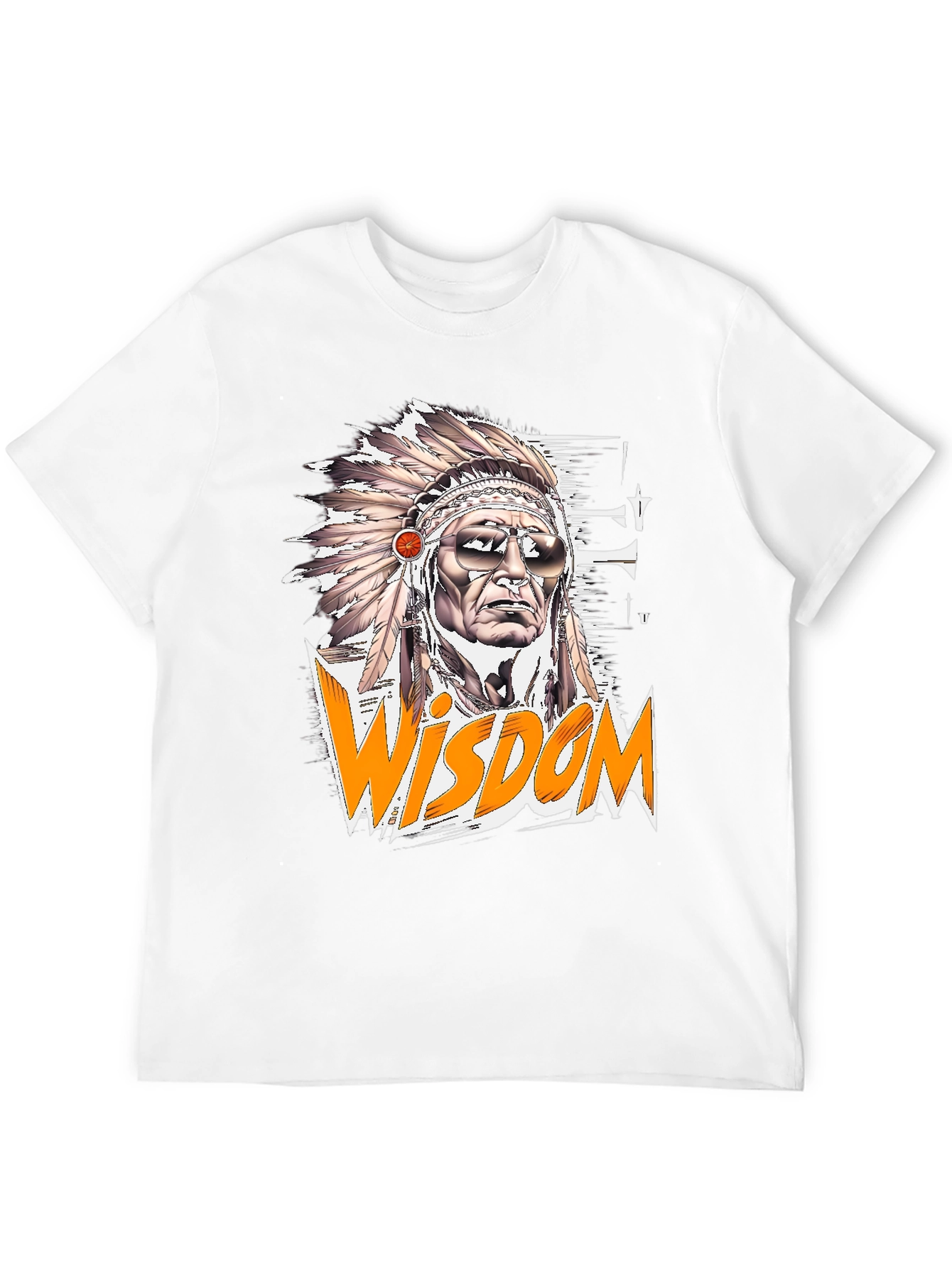 Wisdom Graphic Tee - Native American Headdress Design