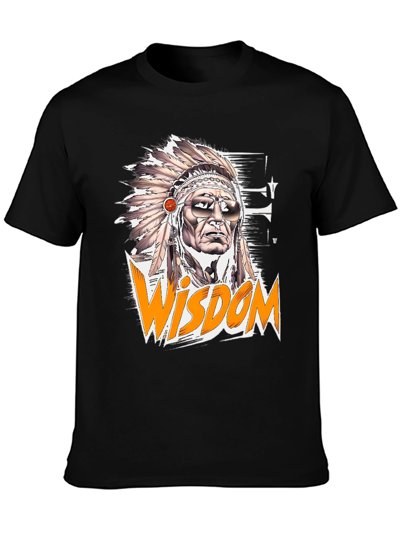 Wisdom Graphic Tee - Native American Headdress Design