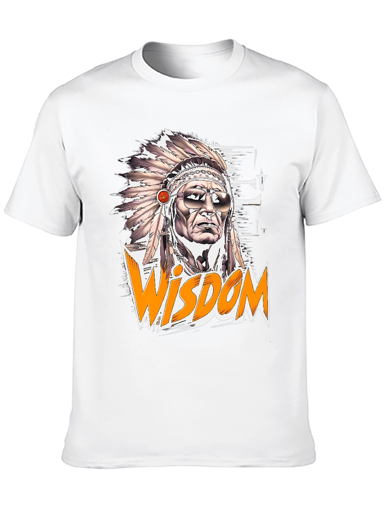 Wisdom Graphic Tee - Native American Headdress Design